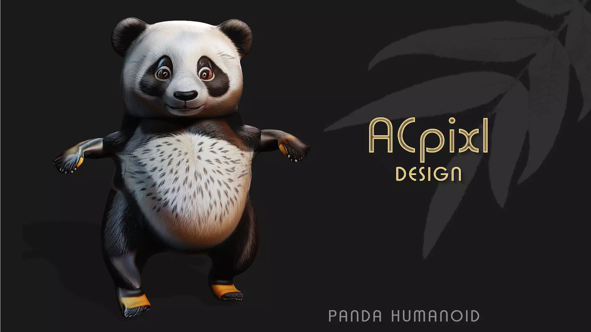 Panda Bear Low-poly 3D model_0