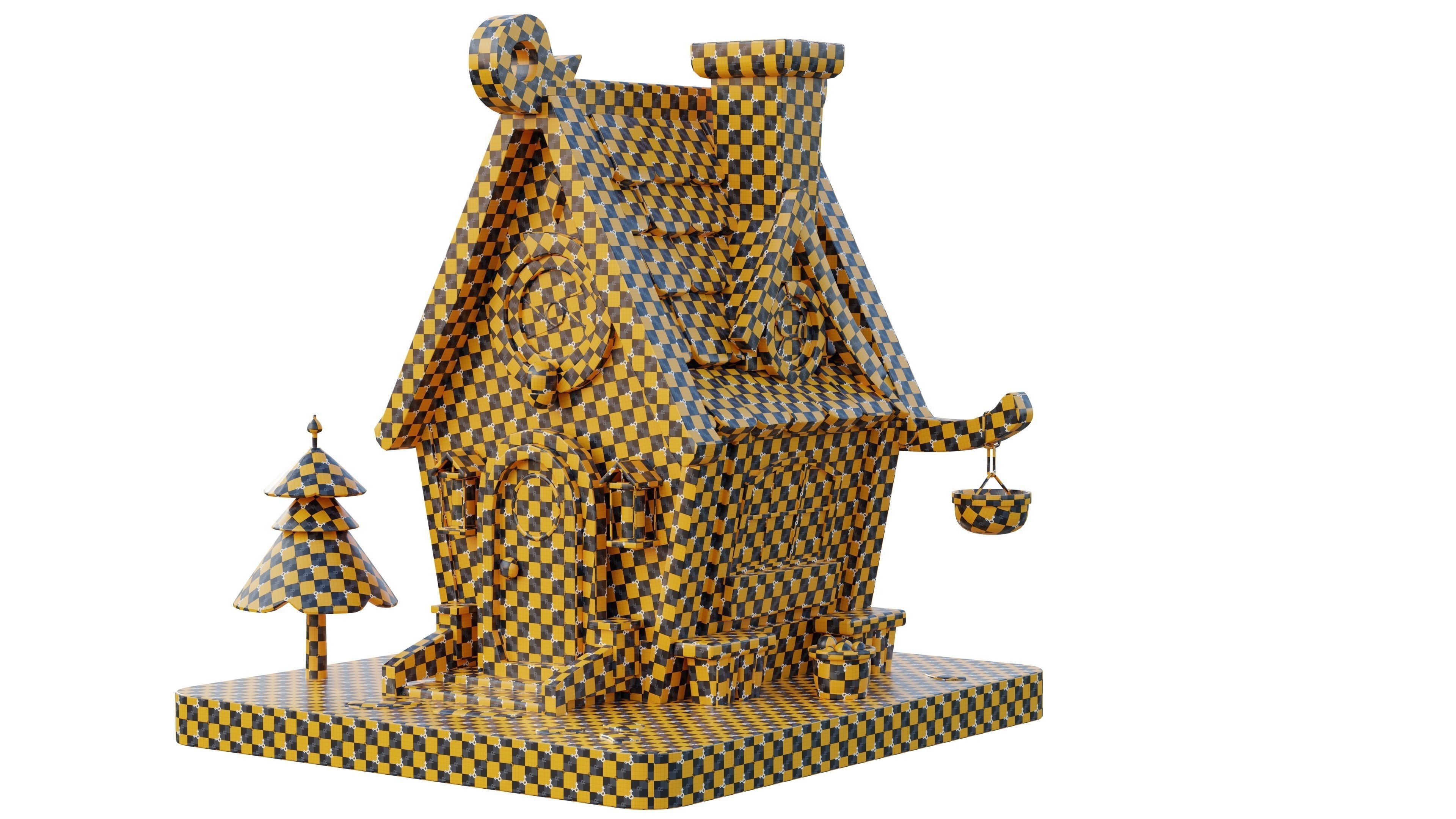 Stylized House 02 Low-poly 3D model_3