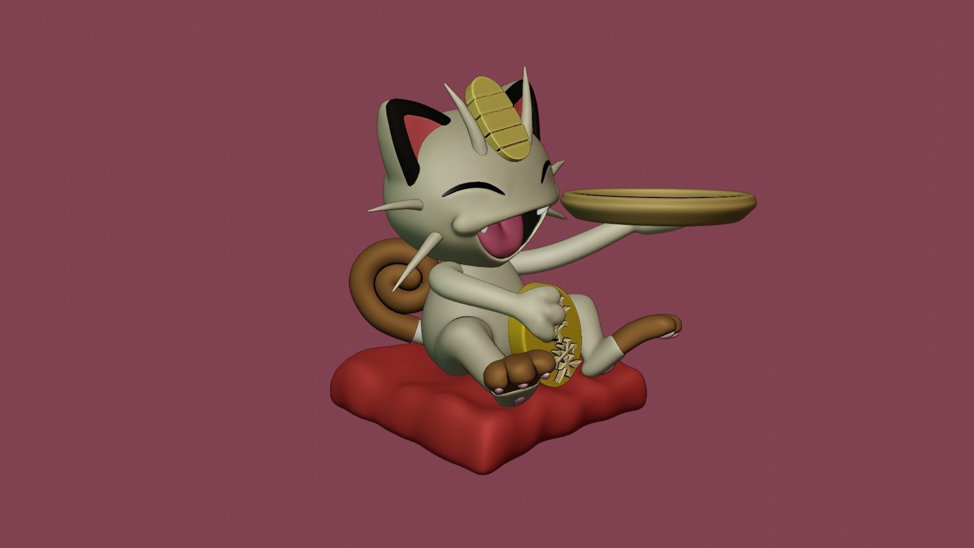 MEOWTH OBJECT HOLDER - POKEMON 3D print model_7
