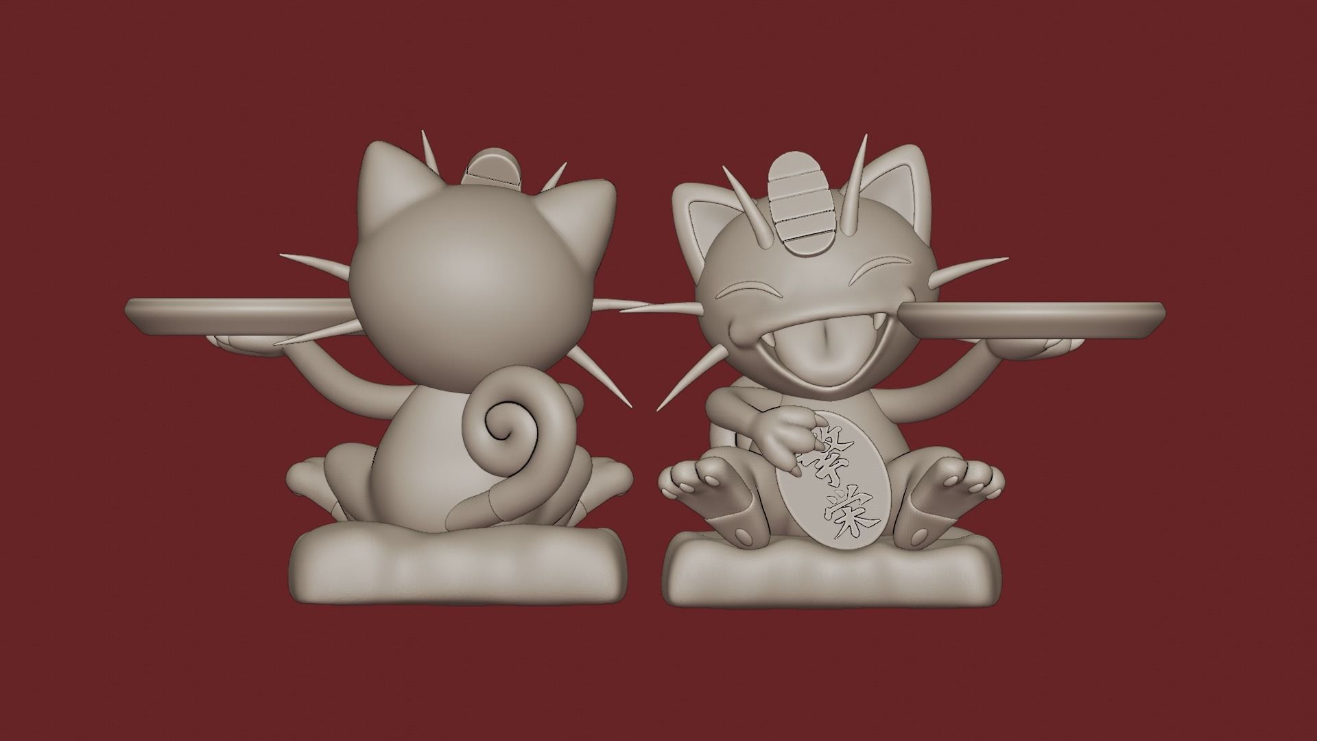 MEOWTH OBJECT HOLDER - POKEMON 3D print model_5