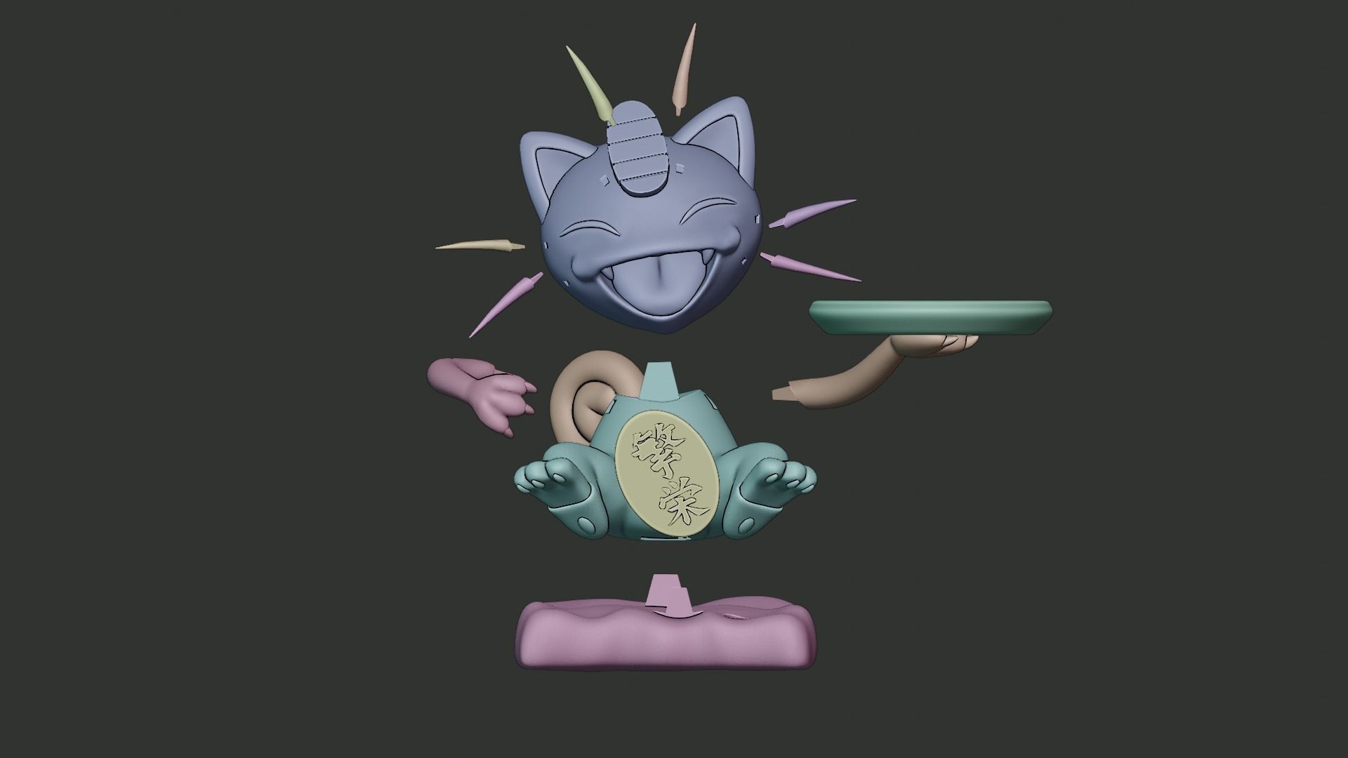 MEOWTH OBJECT HOLDER - POKEMON 3D print model_4