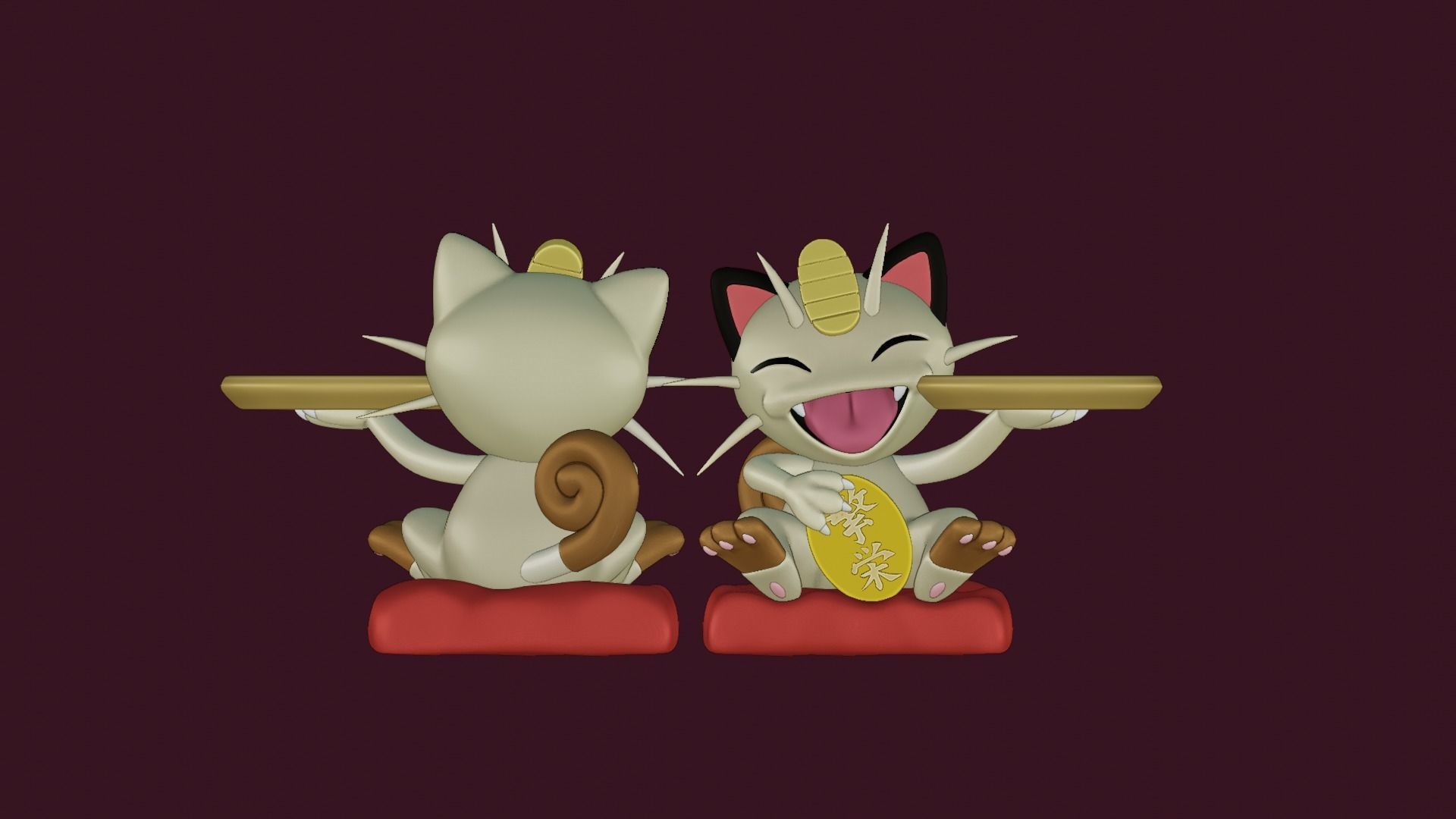 MEOWTH OBJECT HOLDER - POKEMON 3D print model_13