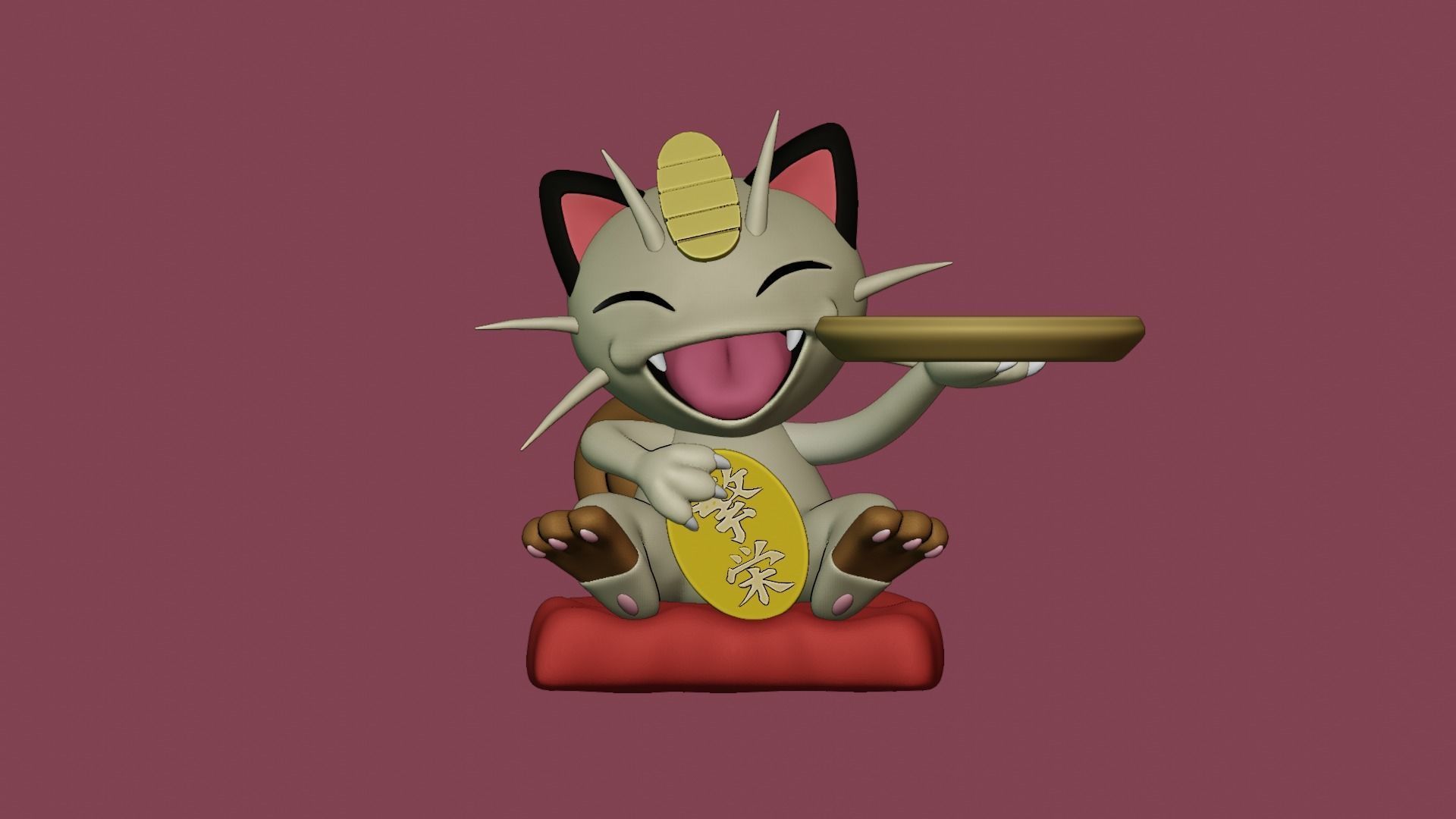 MEOWTH OBJECT HOLDER - POKEMON 3D print model_6