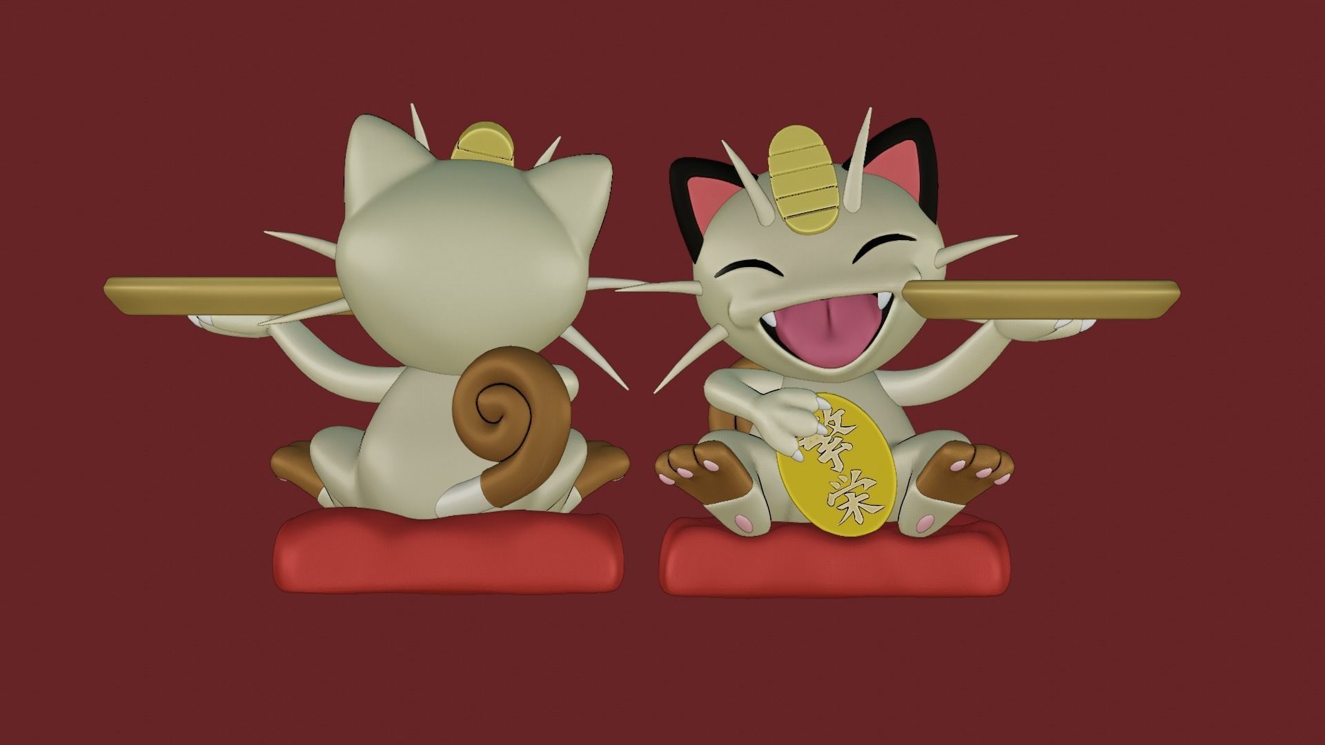 MEOWTH OBJECT HOLDER - POKEMON 3D print model_1