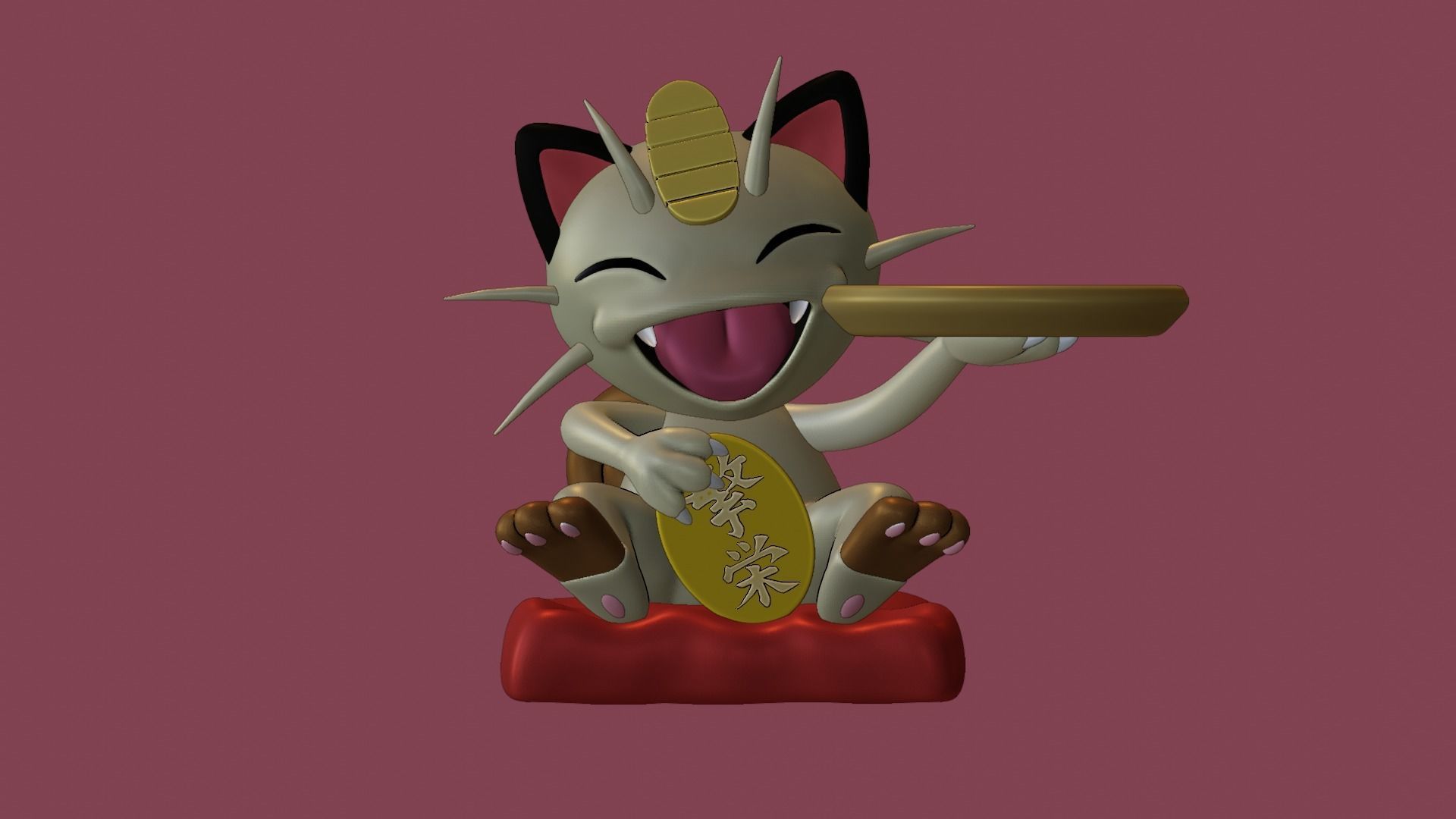 MEOWTH OBJECT HOLDER - POKEMON 3D print model_12