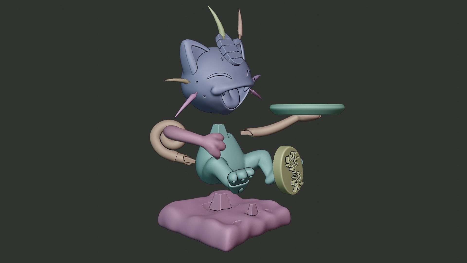 MEOWTH OBJECT HOLDER - POKEMON 3D print model_3