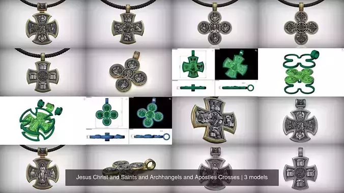Jesus Christ and Saints and Archhangels and Apostles Crosses