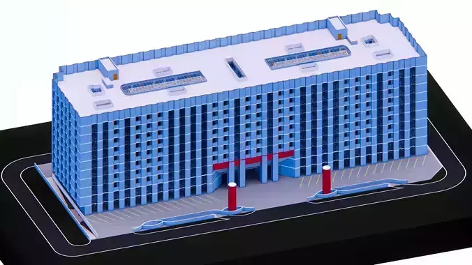 Hotel building in Revit