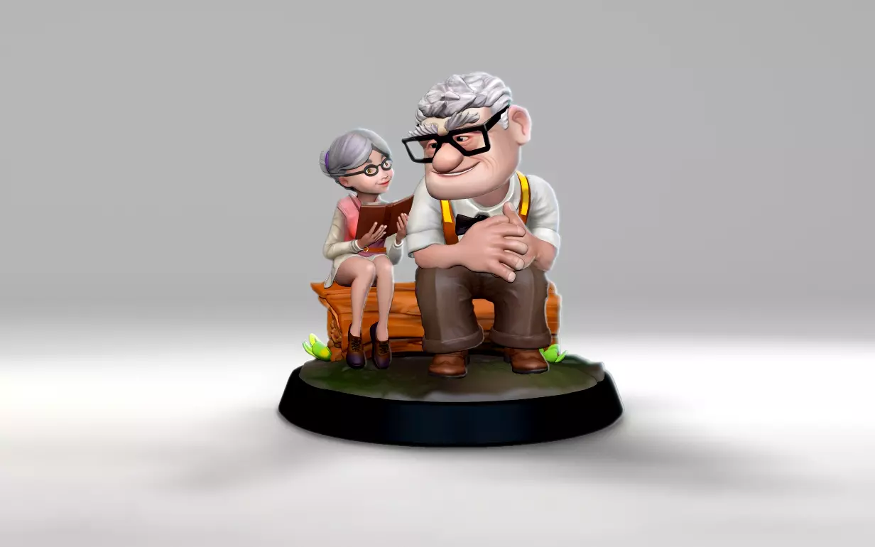Vintage Love Story Statue STL 3D print model