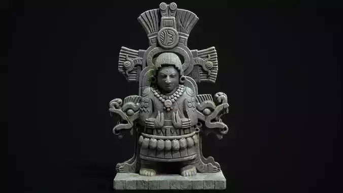 Statue Aztec Sea God 3D model