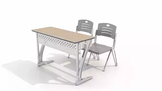 School Desk and Chair  3D model