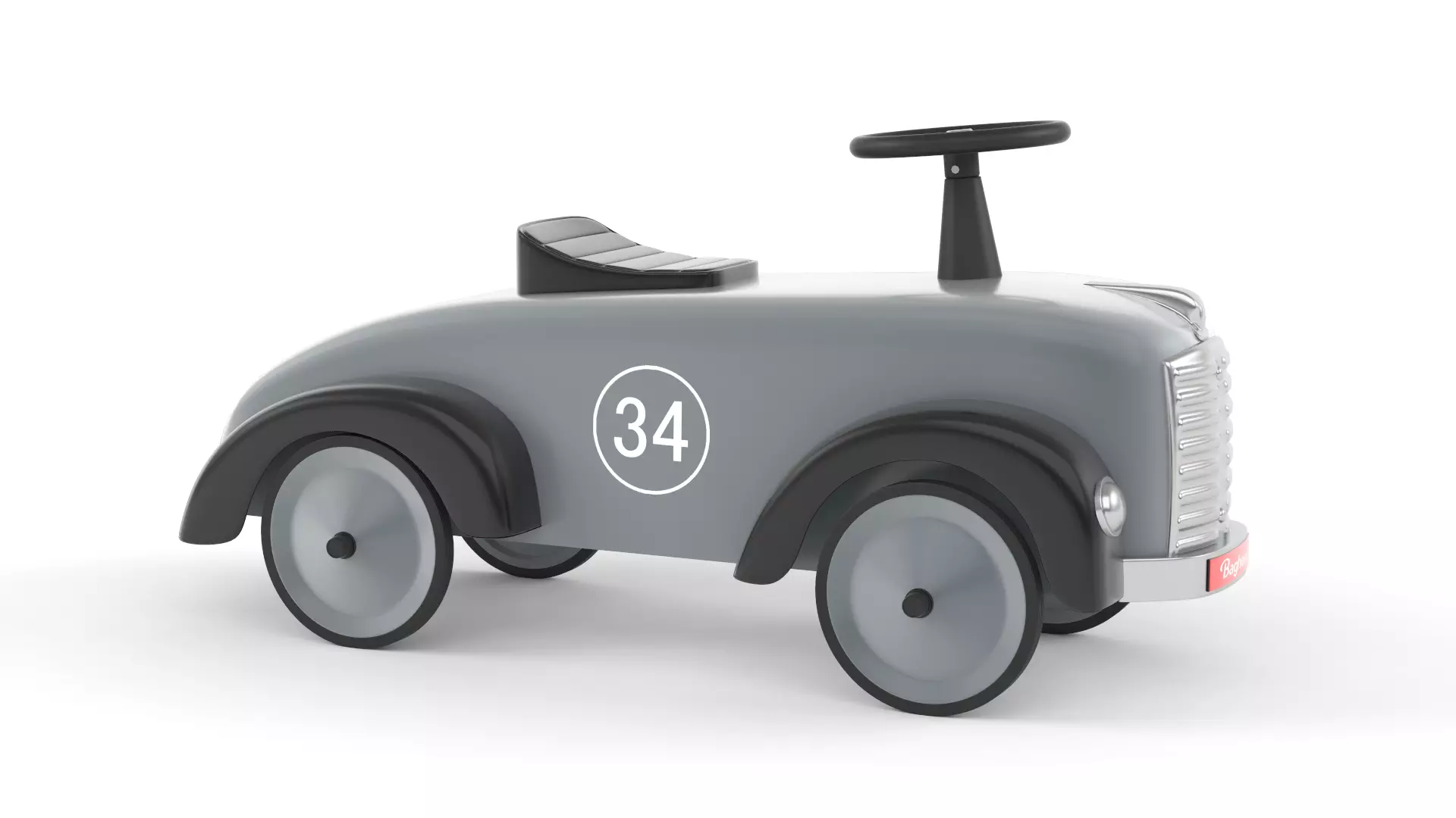 Retro Push Car 3D model_0