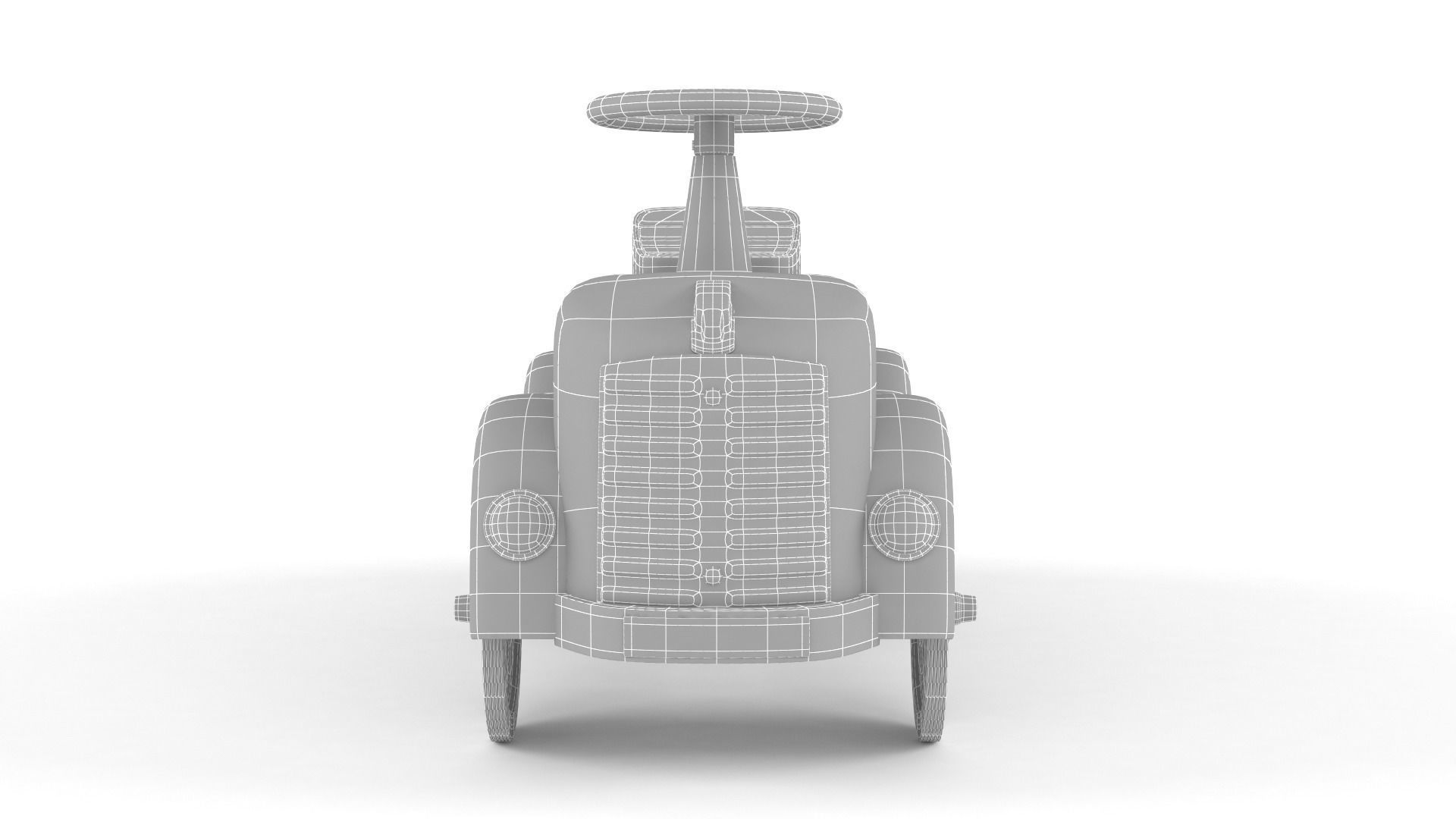 Retro Push Car 3D model_9