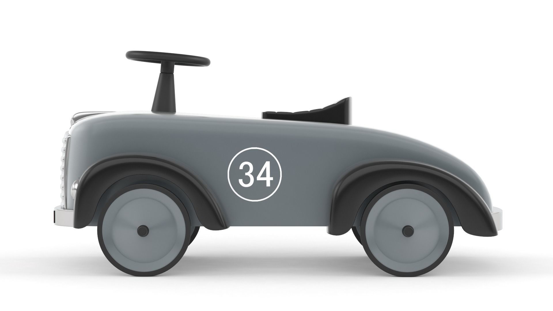 Retro Push Car 3D model_1