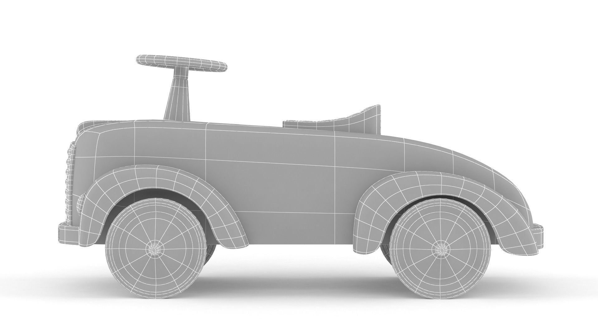 Retro Push Car 3D model_7