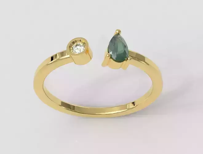 Pear Gemstone Ring
