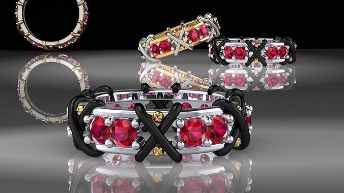 Cross diamond ring 3D print model