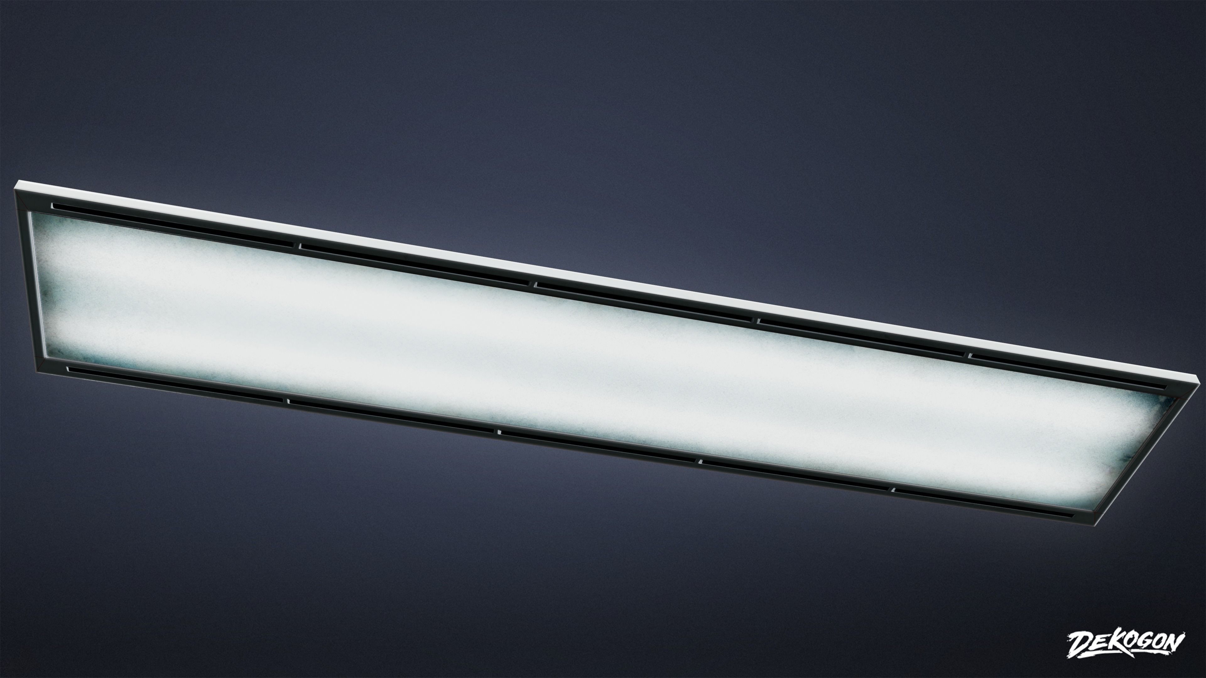 FIRING RANGE - Ceiling Light Flat 01 - LOW POLY Low-poly 3D model_3