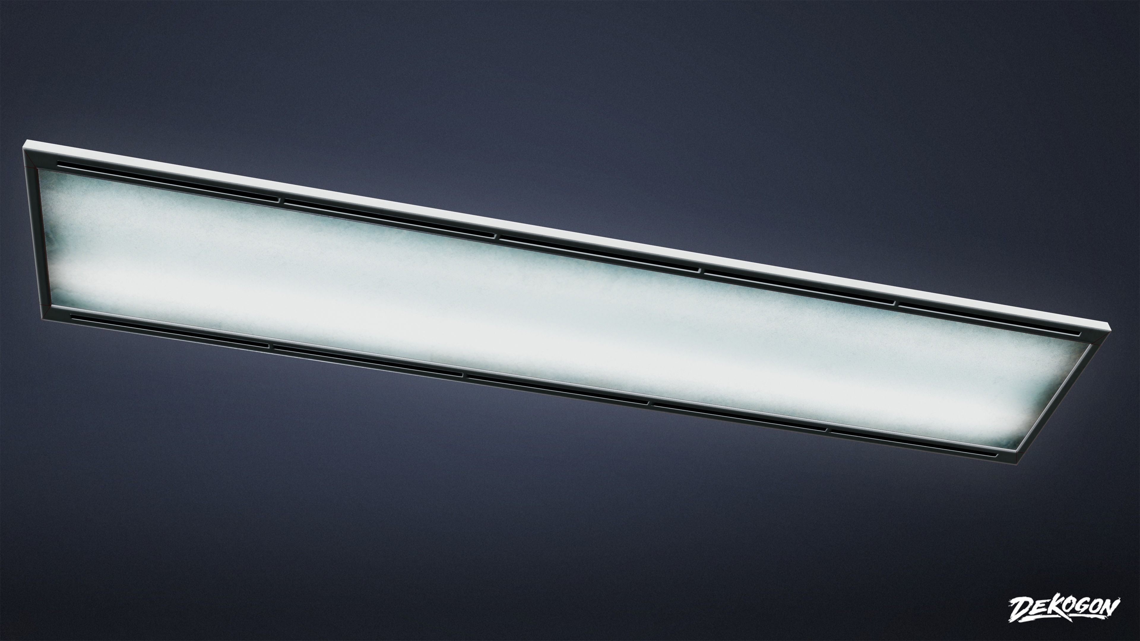 FIRING RANGE - Ceiling Light Flat 01 - LOW POLY Low-poly 3D model_6