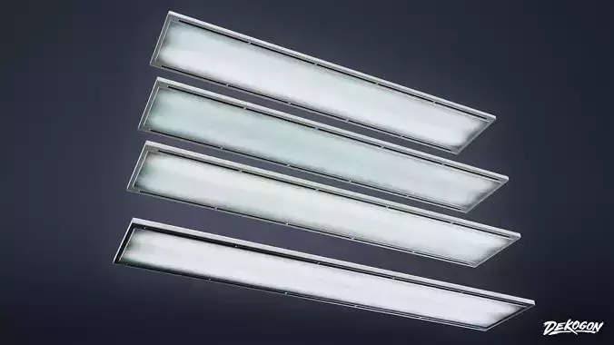 FIRING RANGE - Ceiling Light Flat 01 - LOW POLY