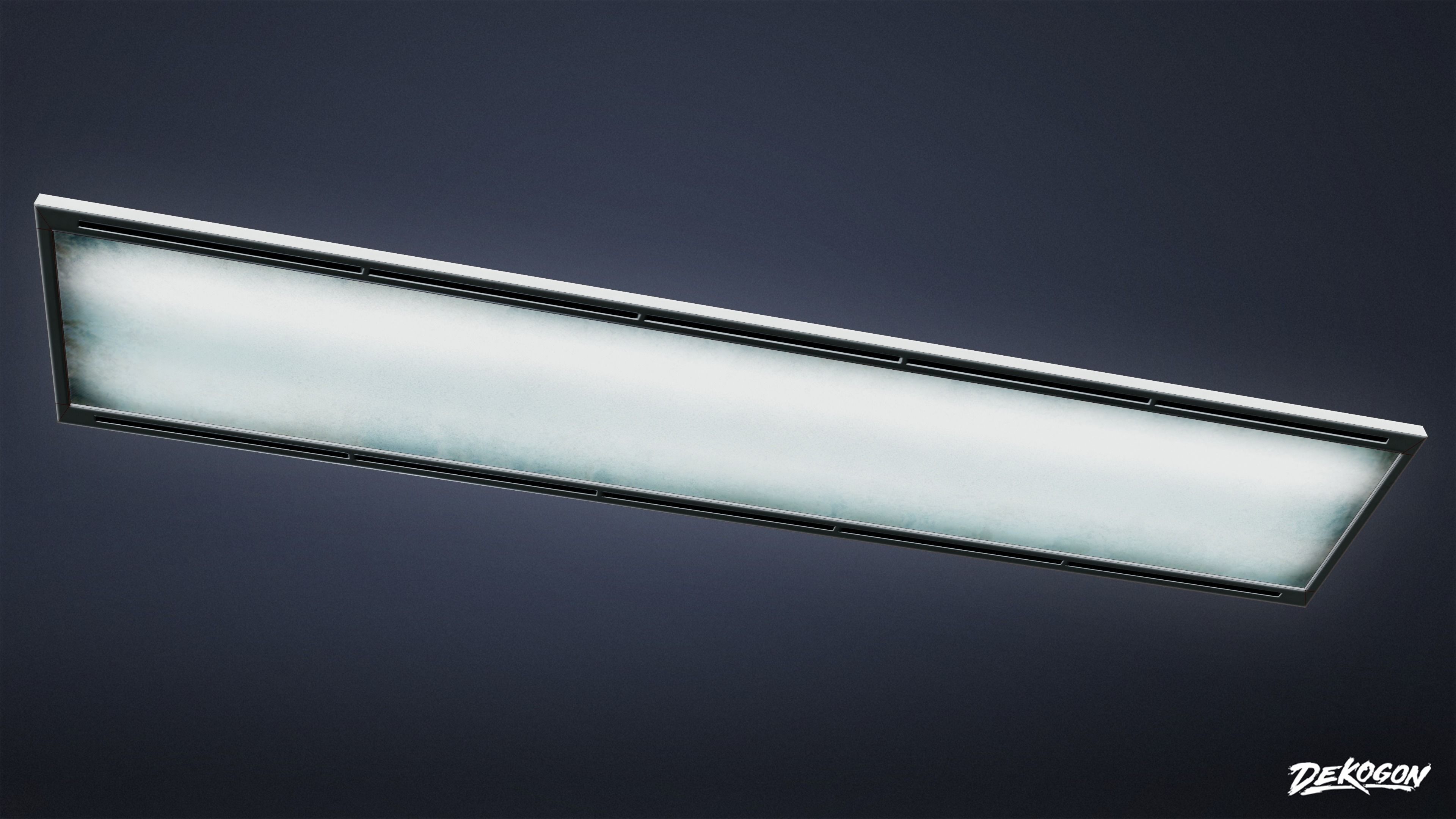 FIRING RANGE - Ceiling Light Flat 01 - LOW POLY Low-poly 3D model_4