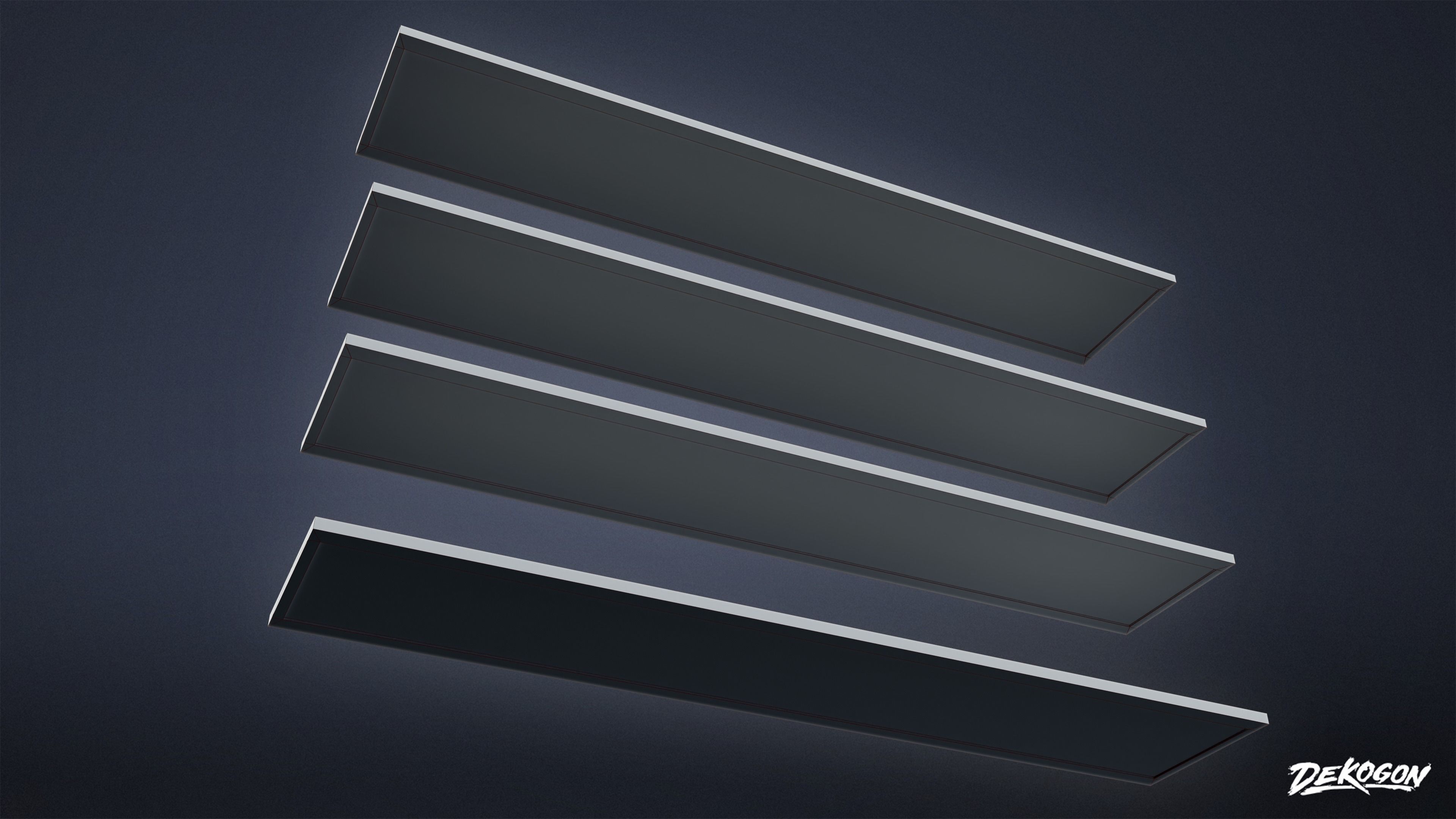 FIRING RANGE - Ceiling Light Flat 01 - LOW POLY Low-poly 3D model_1