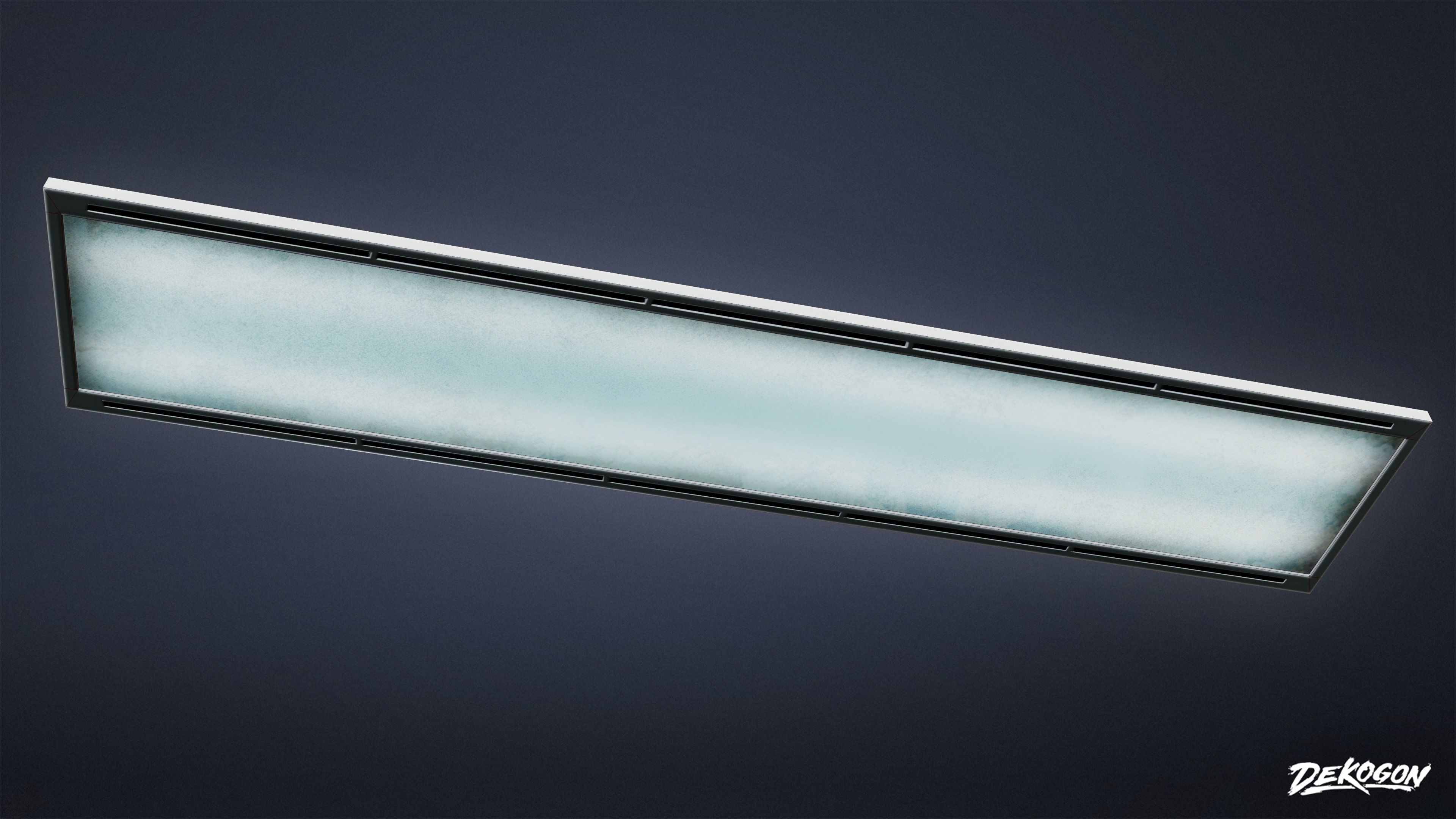 FIRING RANGE - Ceiling Light Flat 01 - LOW POLY Low-poly 3D model_5