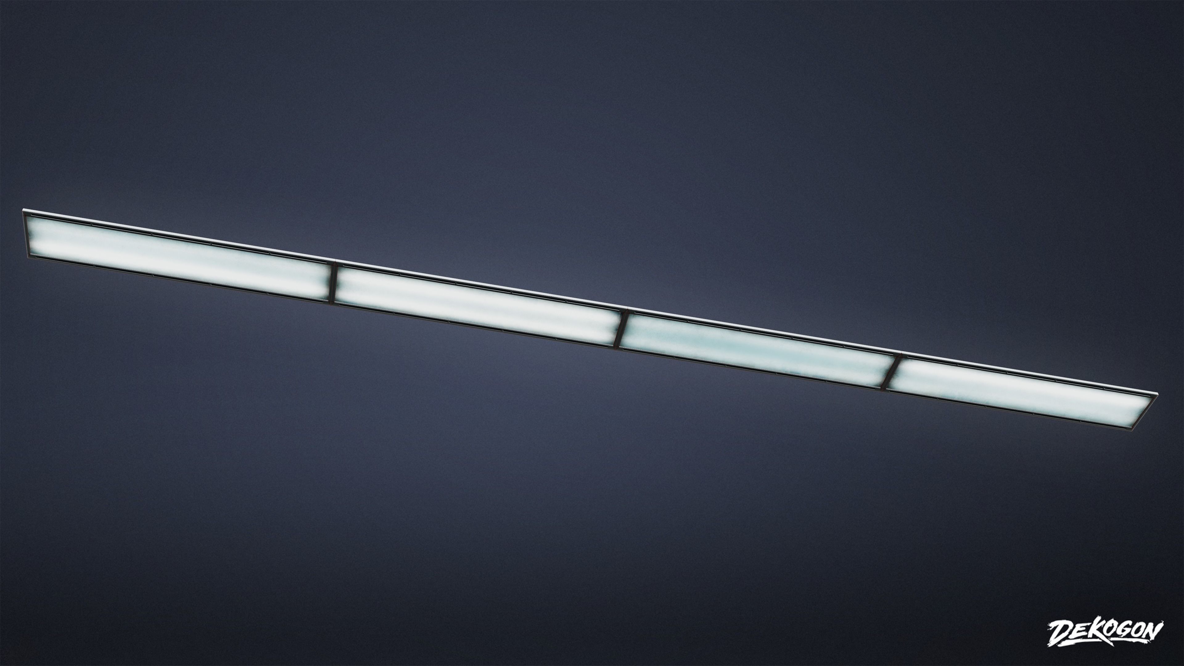 FIRING RANGE - Ceiling Light Flat 01 - LOW POLY Low-poly 3D model_7