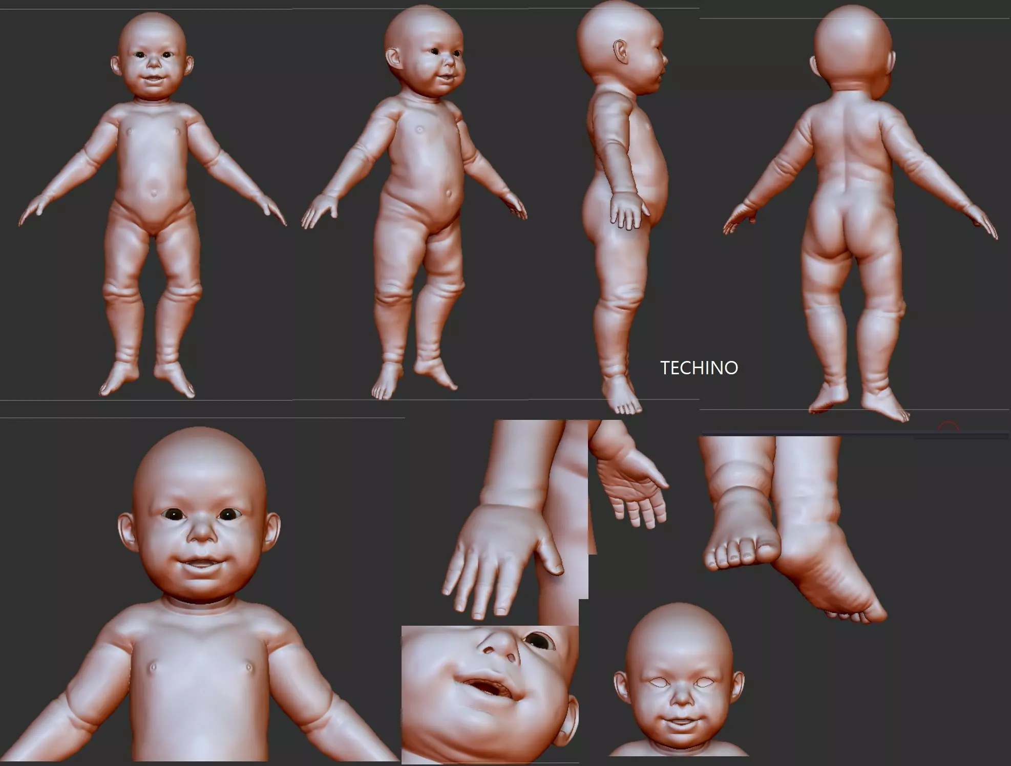 Realistic baby  3d print 3D print model_0