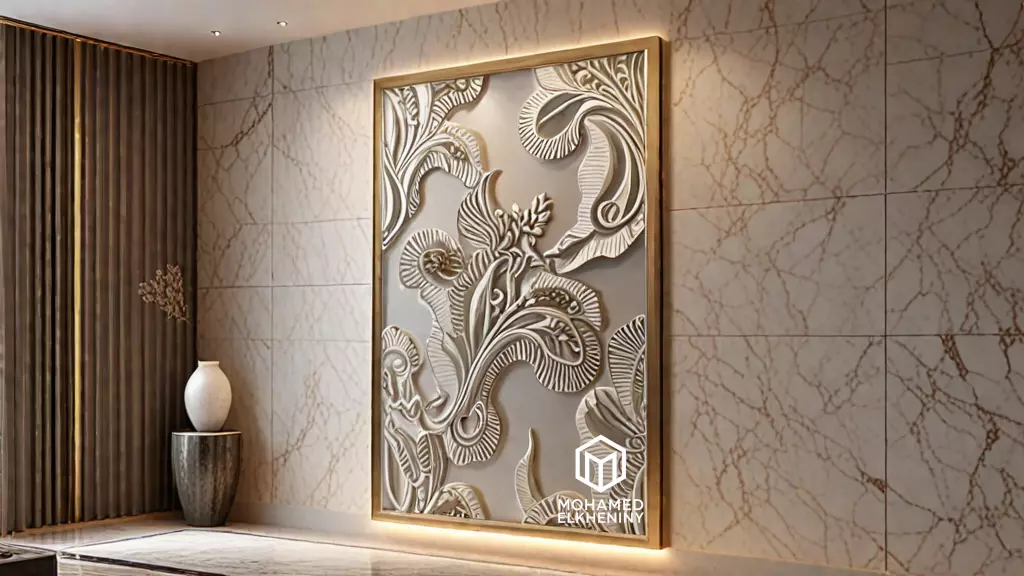 Modern Wall Panel Relief for CNC and 3D Printing 06 3D print model_0
