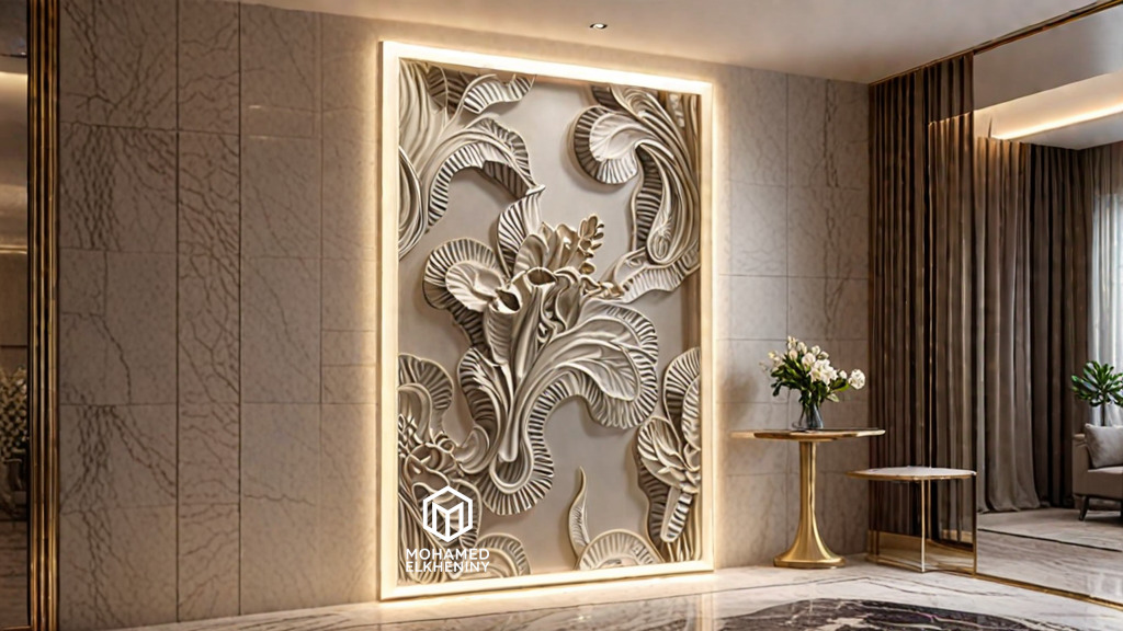 Modern Wall Panel Relief for CNC and 3D Printing 06 3D print model_9