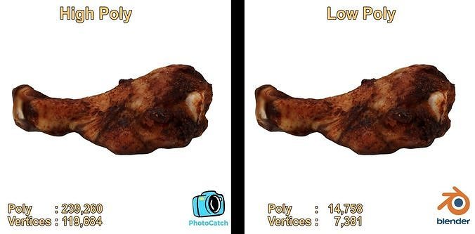 Chicken Leg - 8K UHD Scan Model  3D model 4