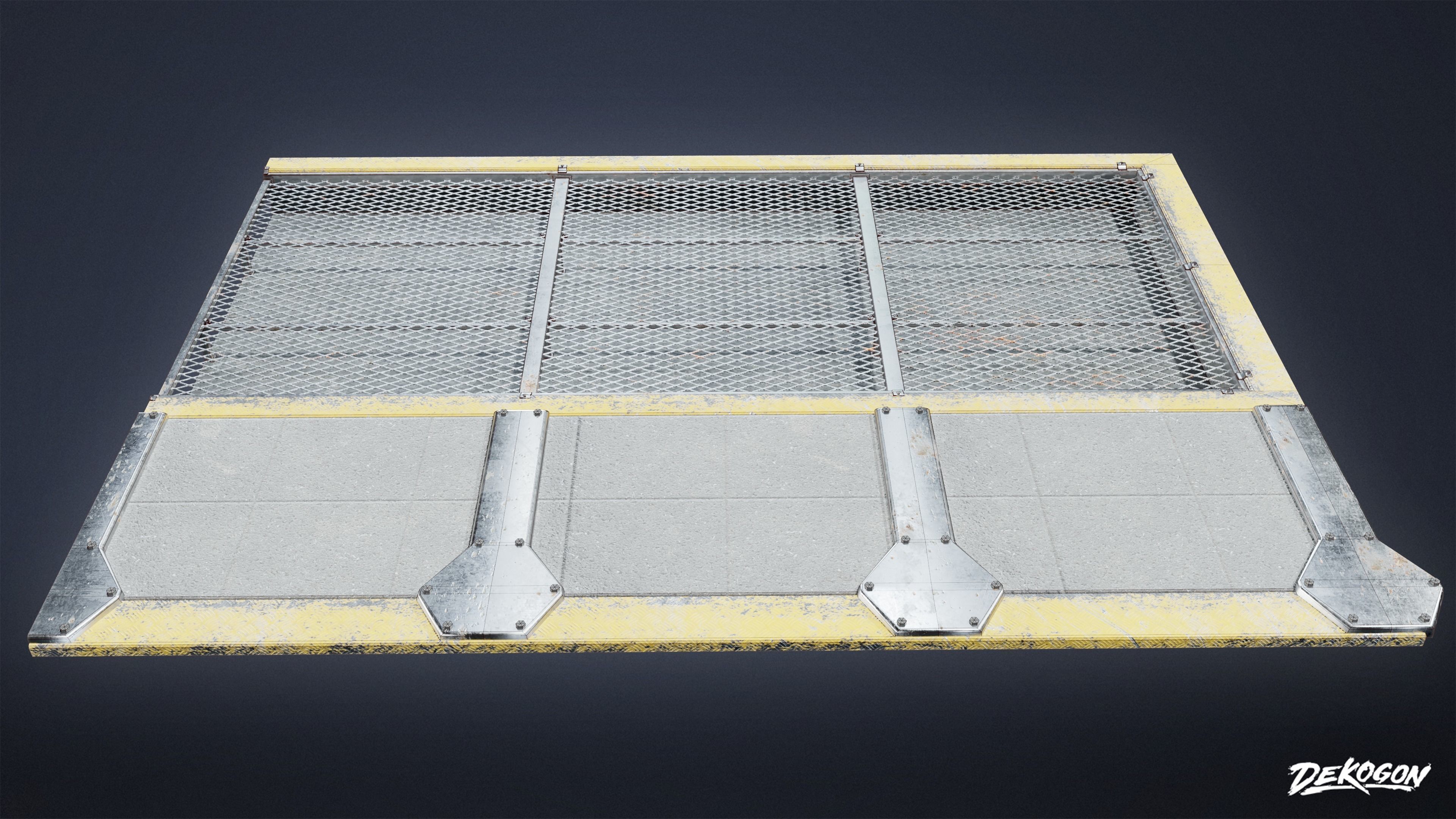 FIRING RANGE - Floor Grate 01 - LOW POLY Low-poly 3D model_4