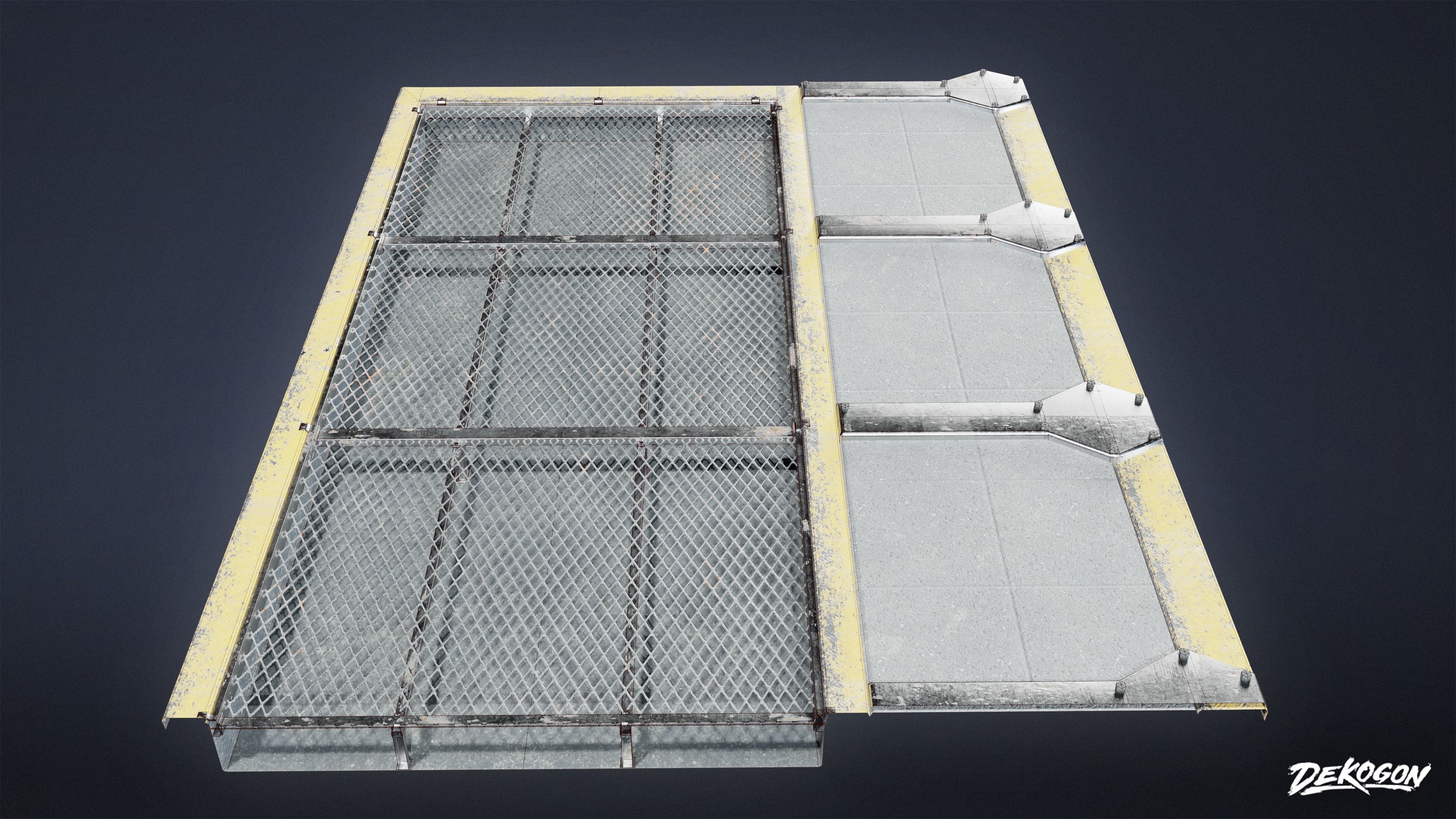 FIRING RANGE - Floor Grate 01 - LOW POLY Low-poly 3D model_3