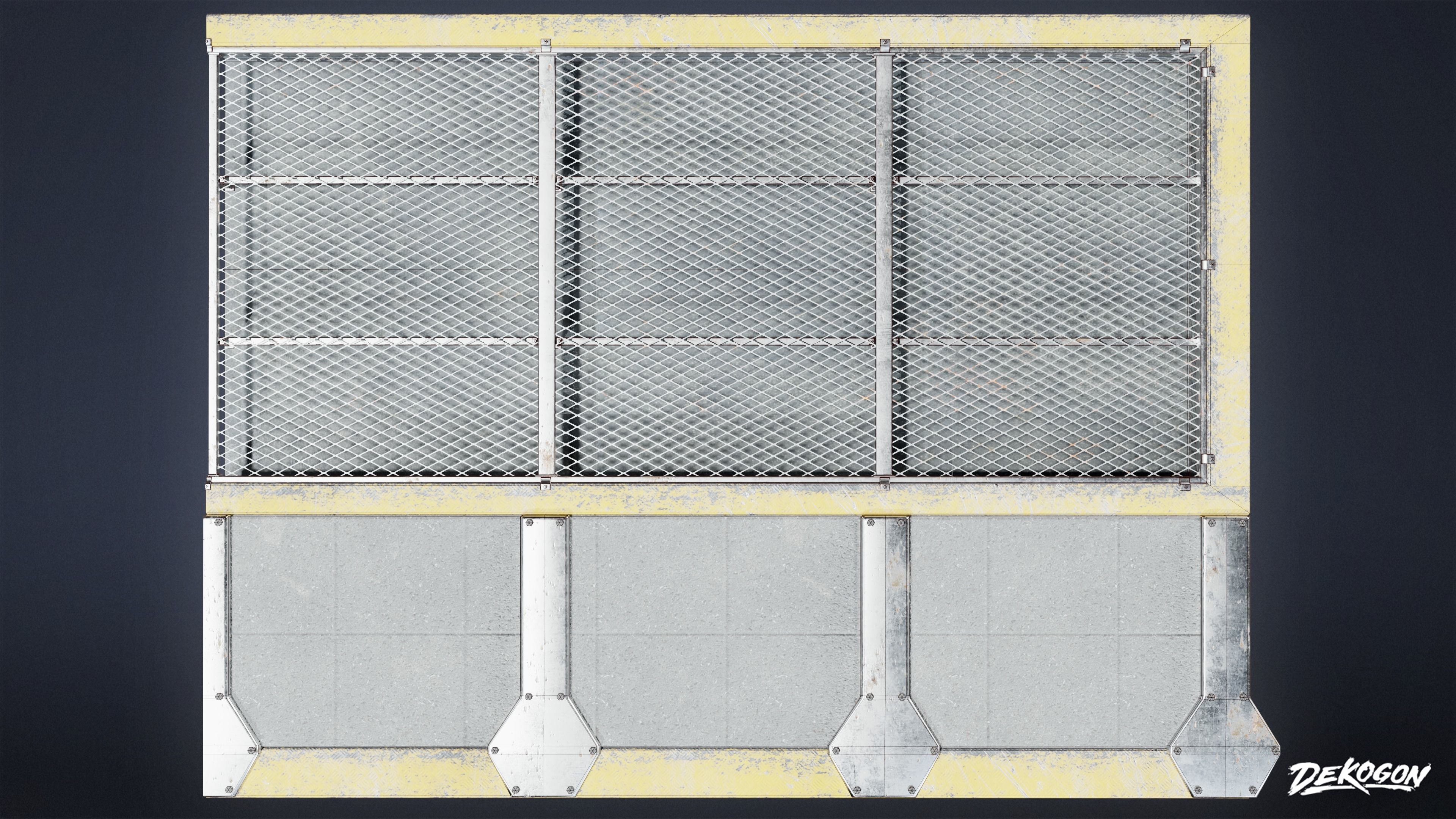 FIRING RANGE - Floor Grate 01 - LOW POLY Low-poly 3D model_5