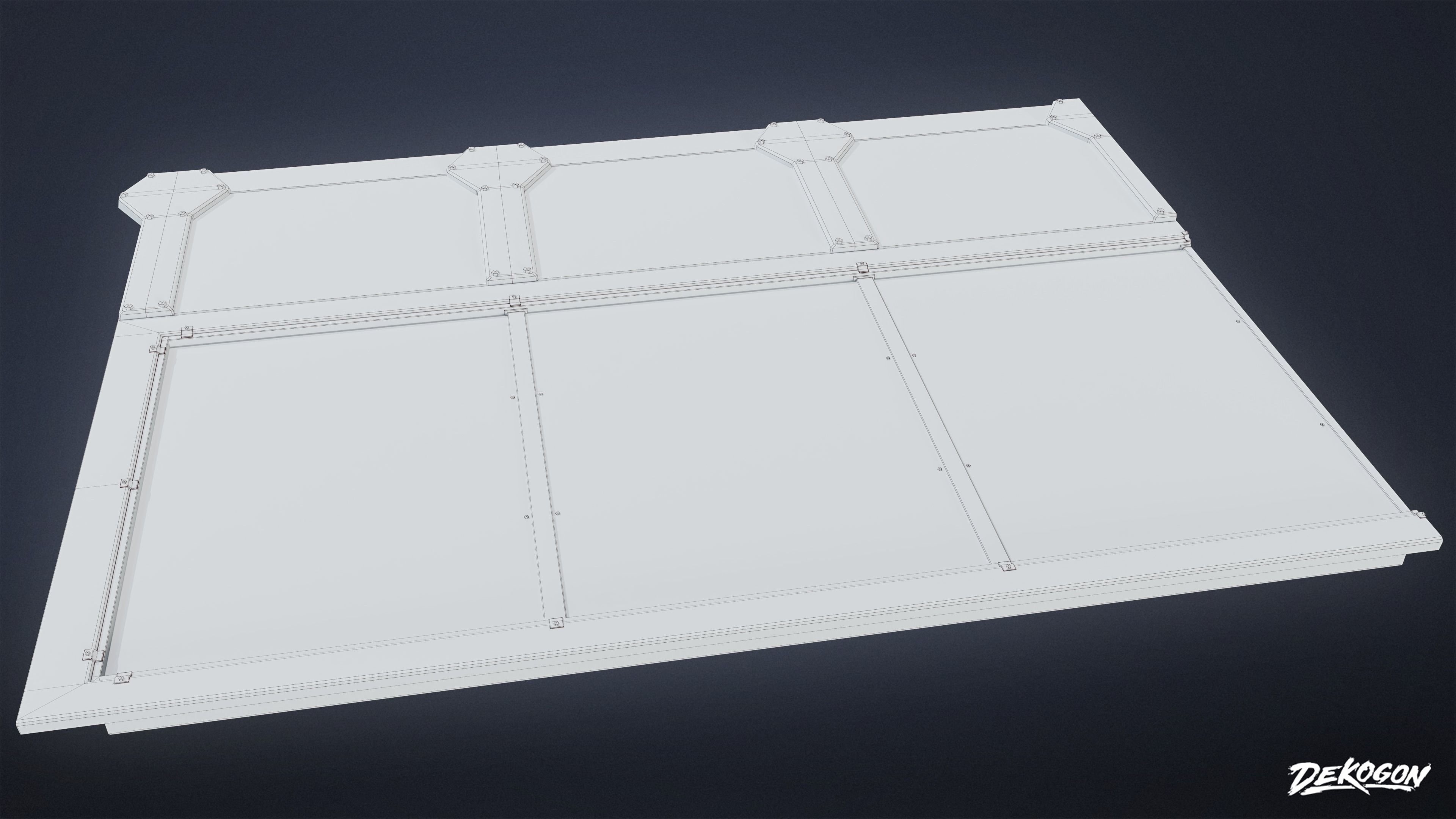 FIRING RANGE - Floor Grate 01 - LOW POLY Low-poly 3D model_1