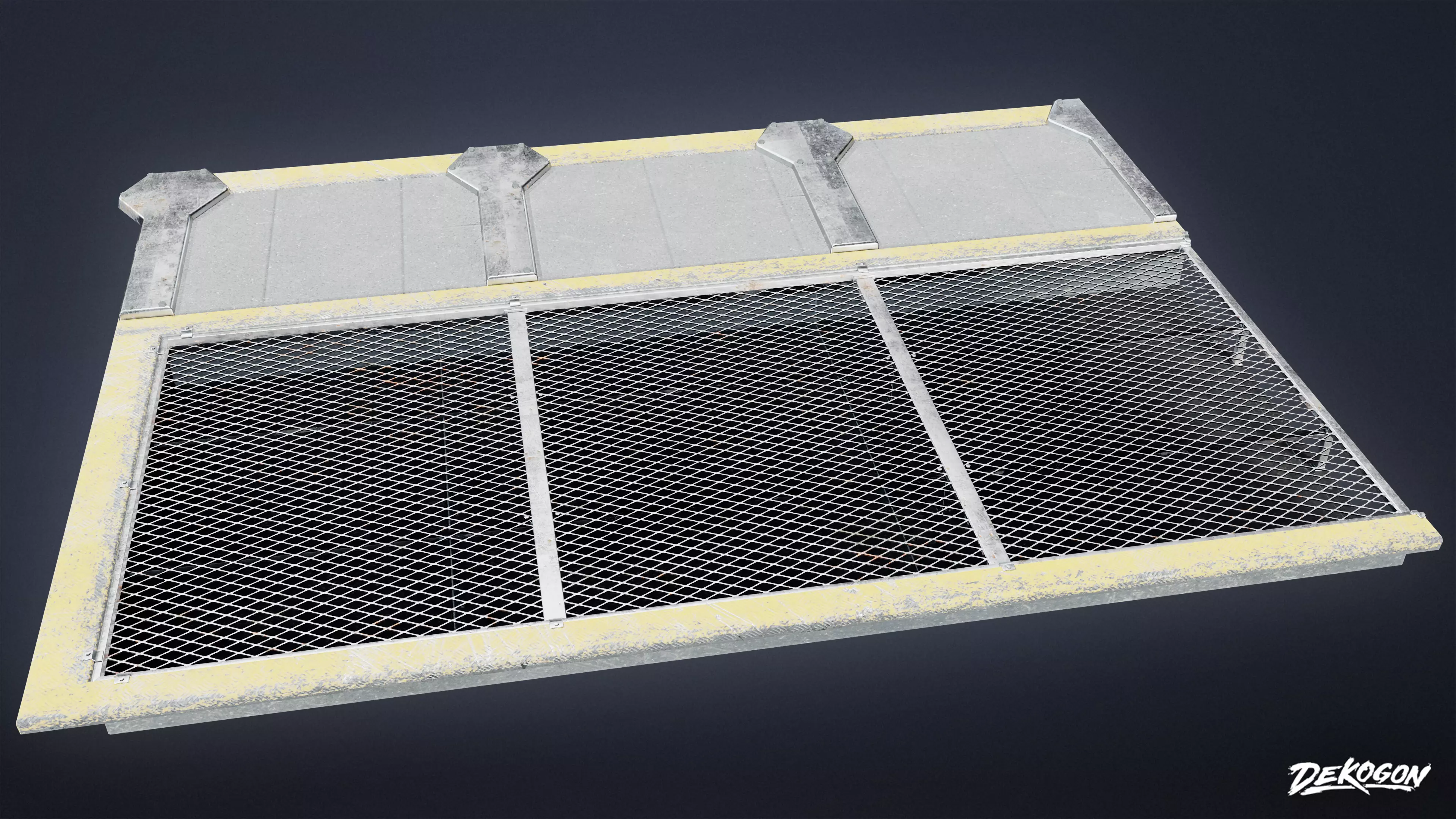 FIRING RANGE - Floor Grate 01 - LOW POLY Low-poly 3D model_0