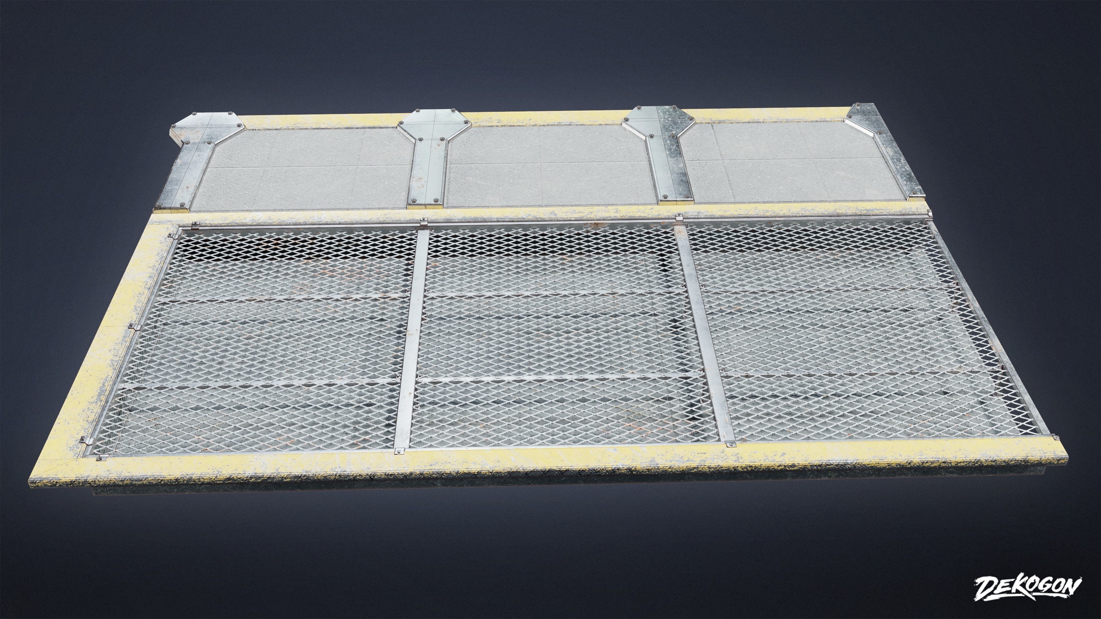 FIRING RANGE - Floor Grate 01 - LOW POLY Low-poly 3D model_2