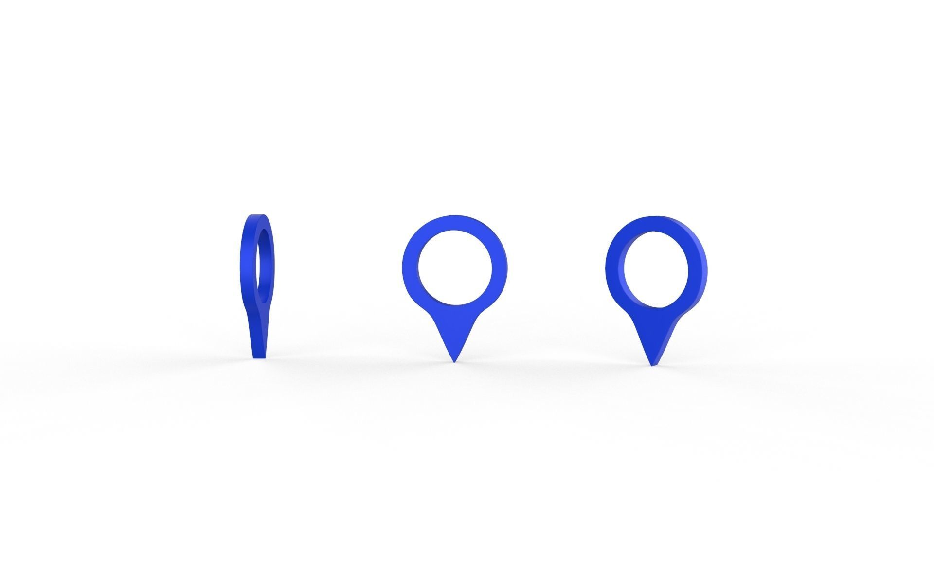 Pin 005 - Map Pointer Basic Blue Low-poly 3D model_4
