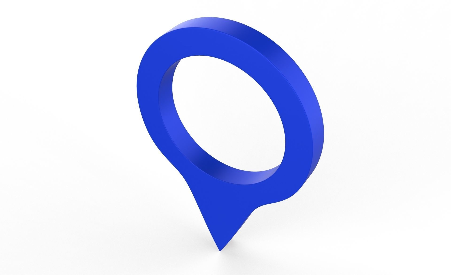 Pin 005 - Map Pointer Basic Blue Low-poly 3D model_3