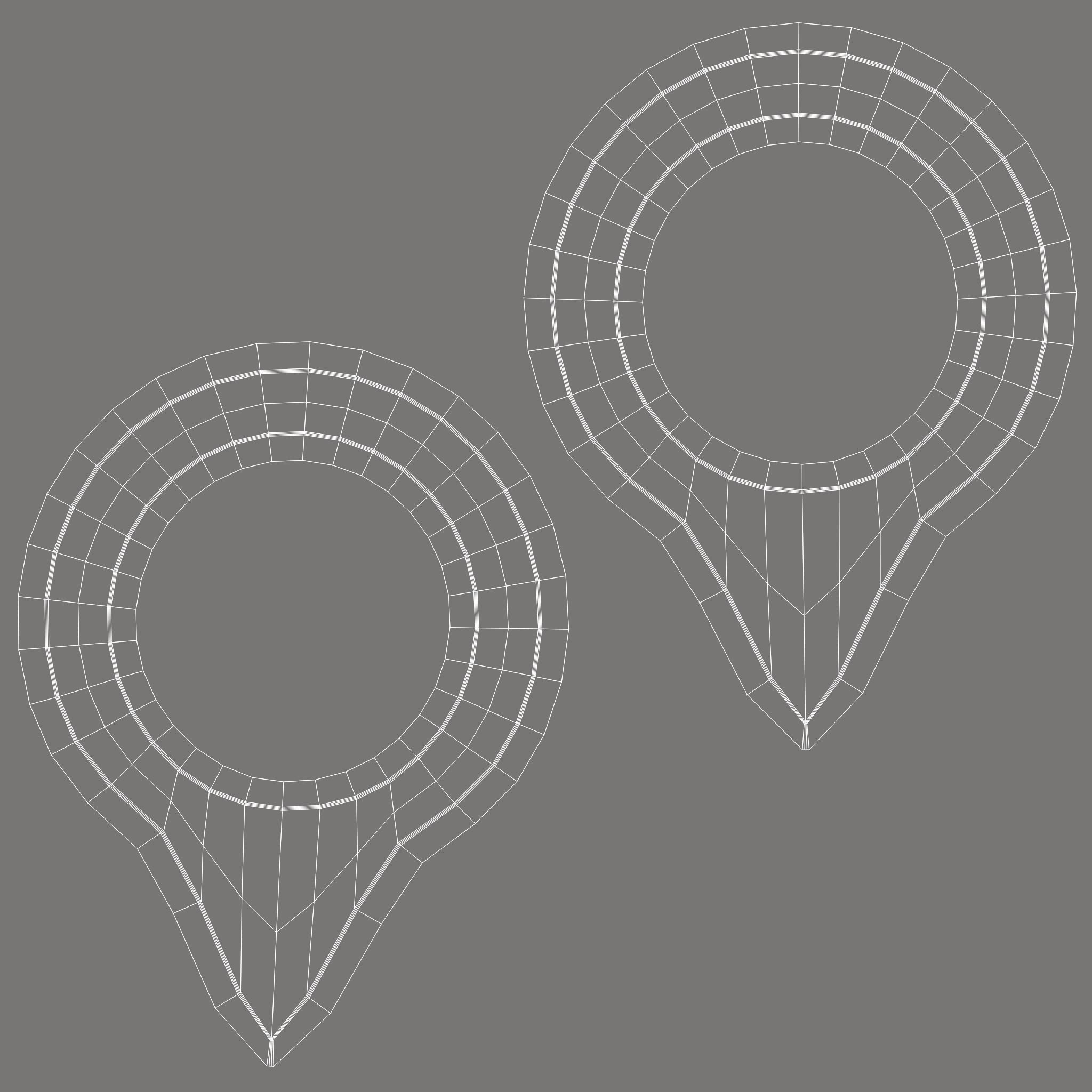 Pin 005 - Map Pointer Basic Blue Low-poly 3D model_11