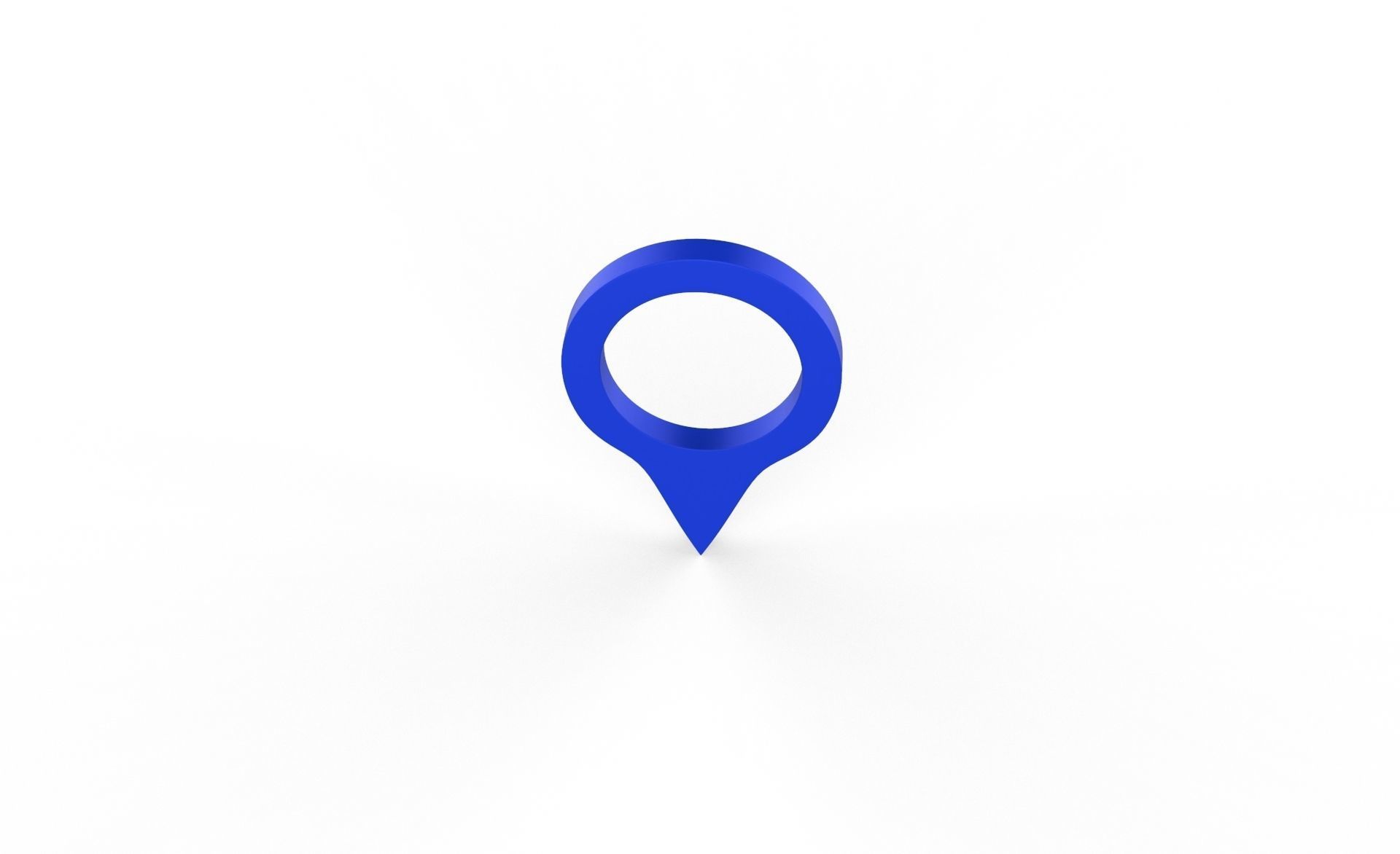Pin 005 - Map Pointer Basic Blue Low-poly 3D model_1