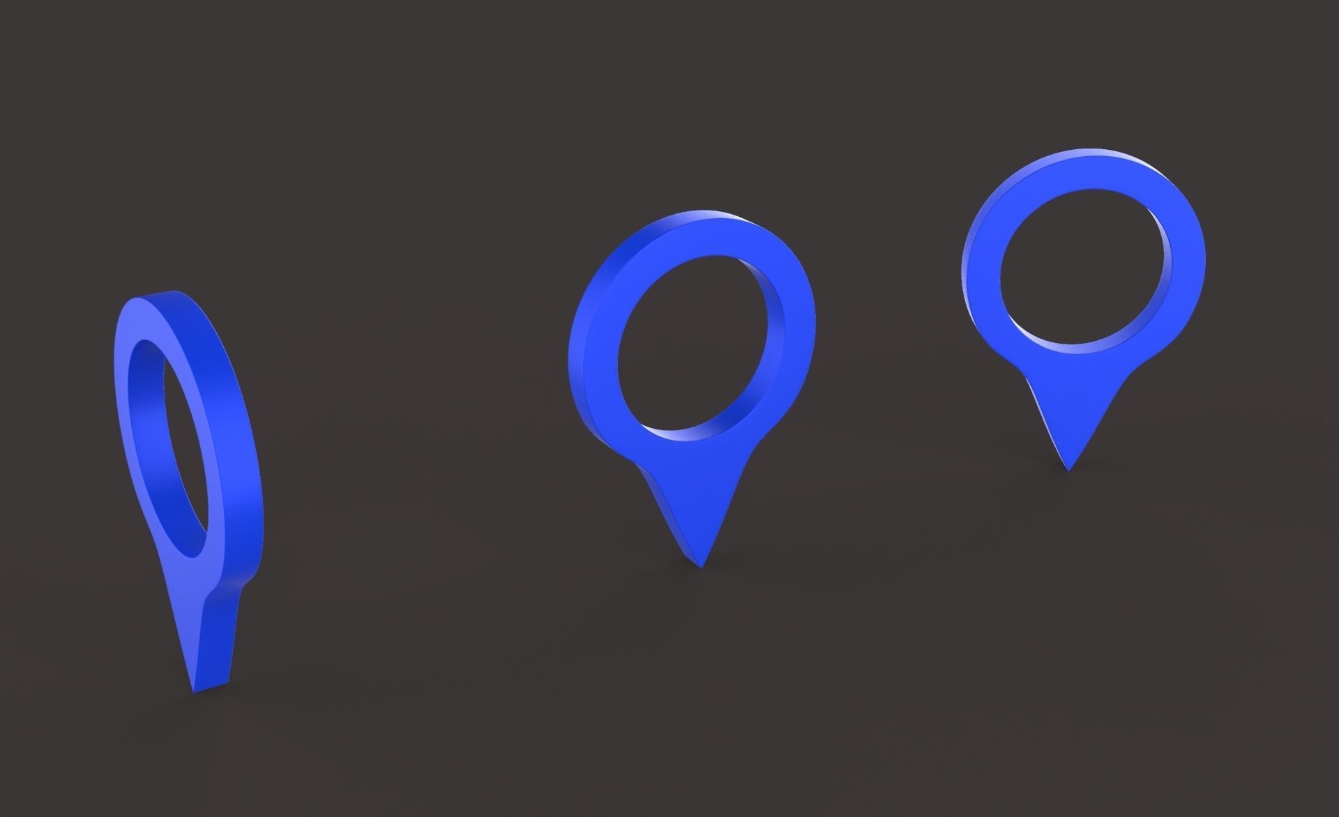 Pin 005 - Map Pointer Basic Blue Low-poly 3D model_7