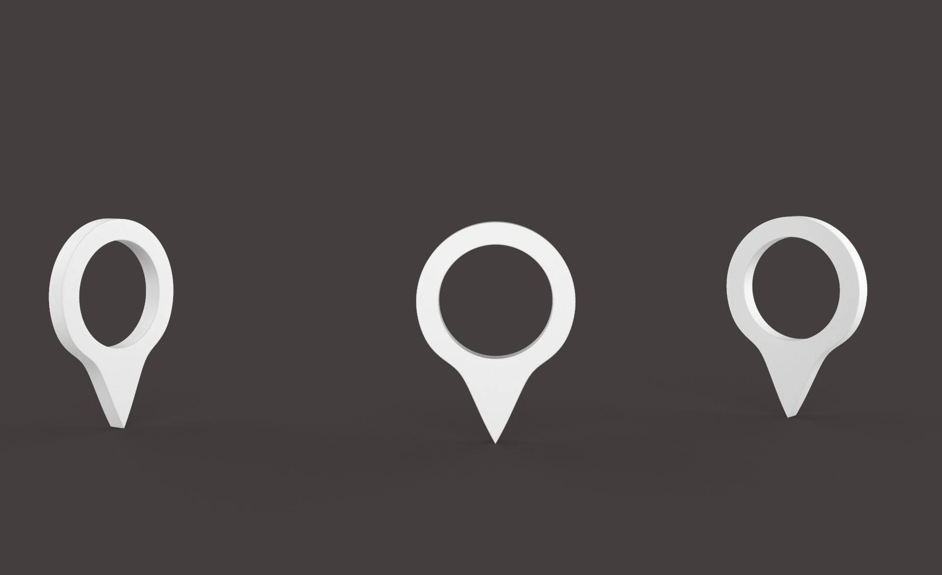 Pin 005 - Map Pointer Basic Blue Low-poly 3D model_9