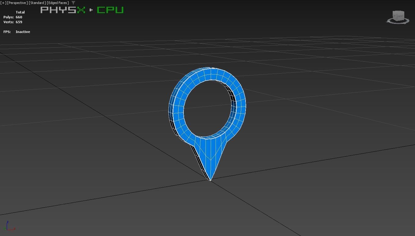 Pin 005 - Map Pointer Basic Blue Low-poly 3D model_5