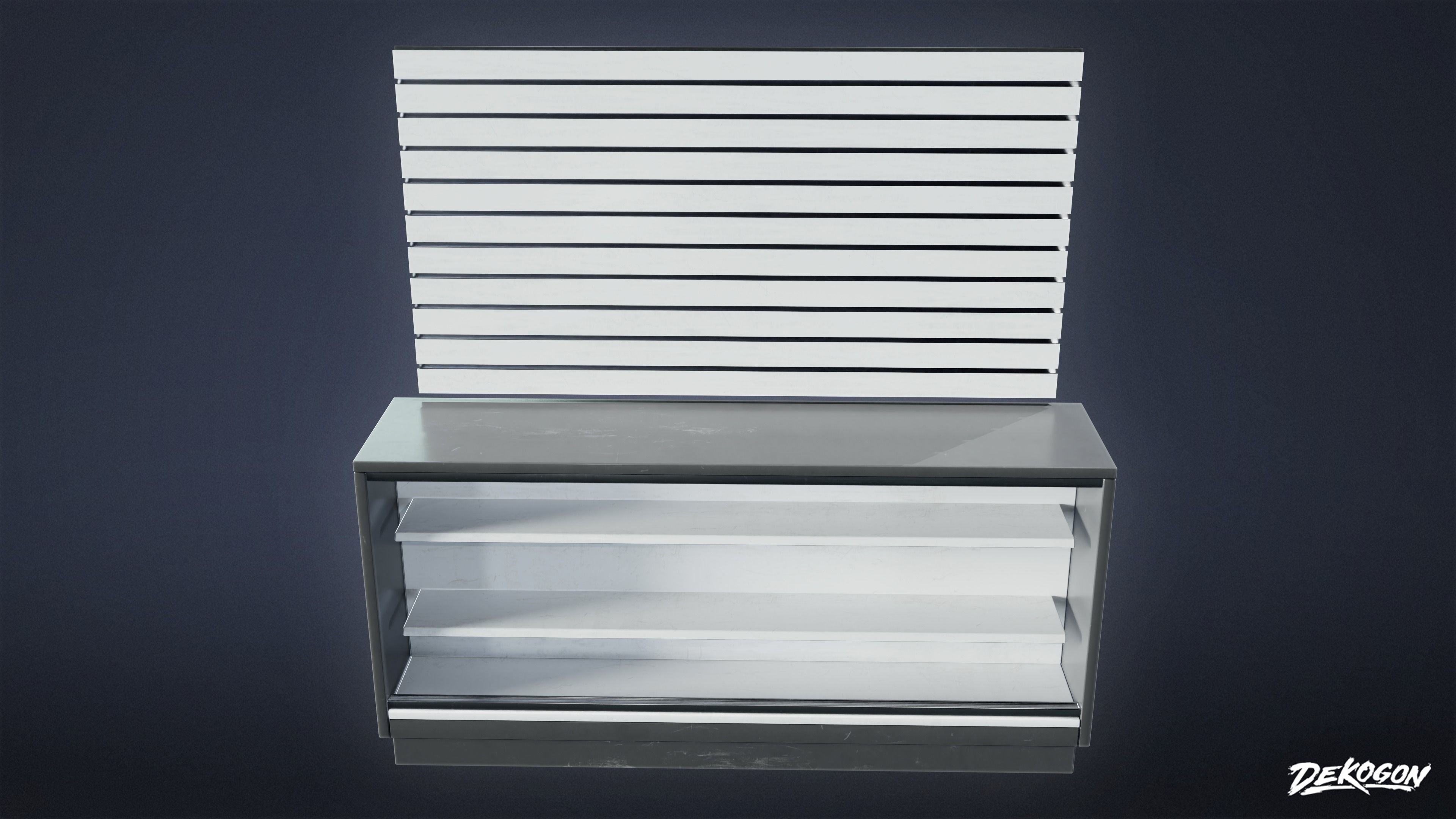 FIRING RANGE - Gun Display 02 - LOW POLY Low-poly 3D model_2