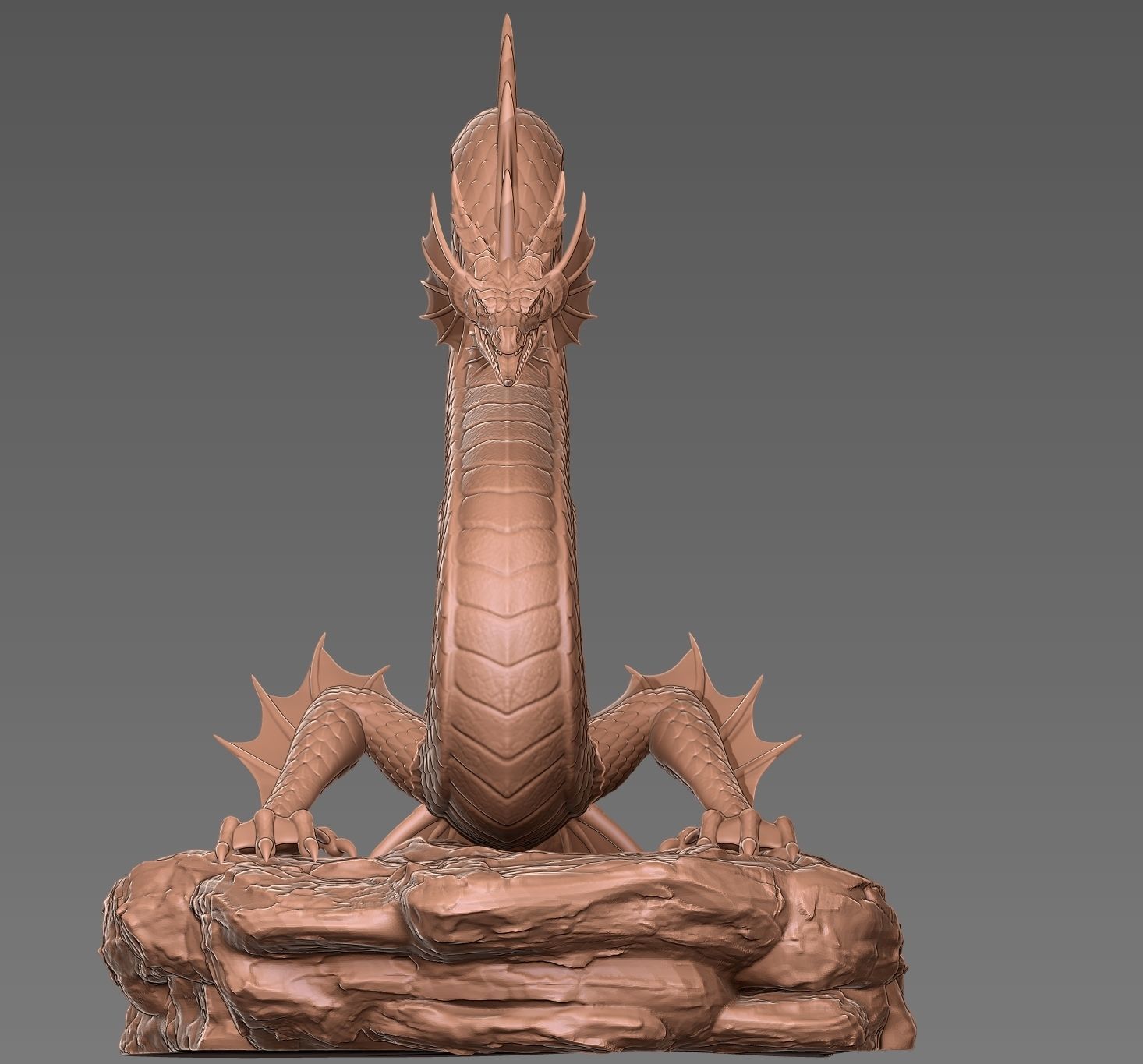 Ancient Sea Dragon above a Rock 3D print model_1