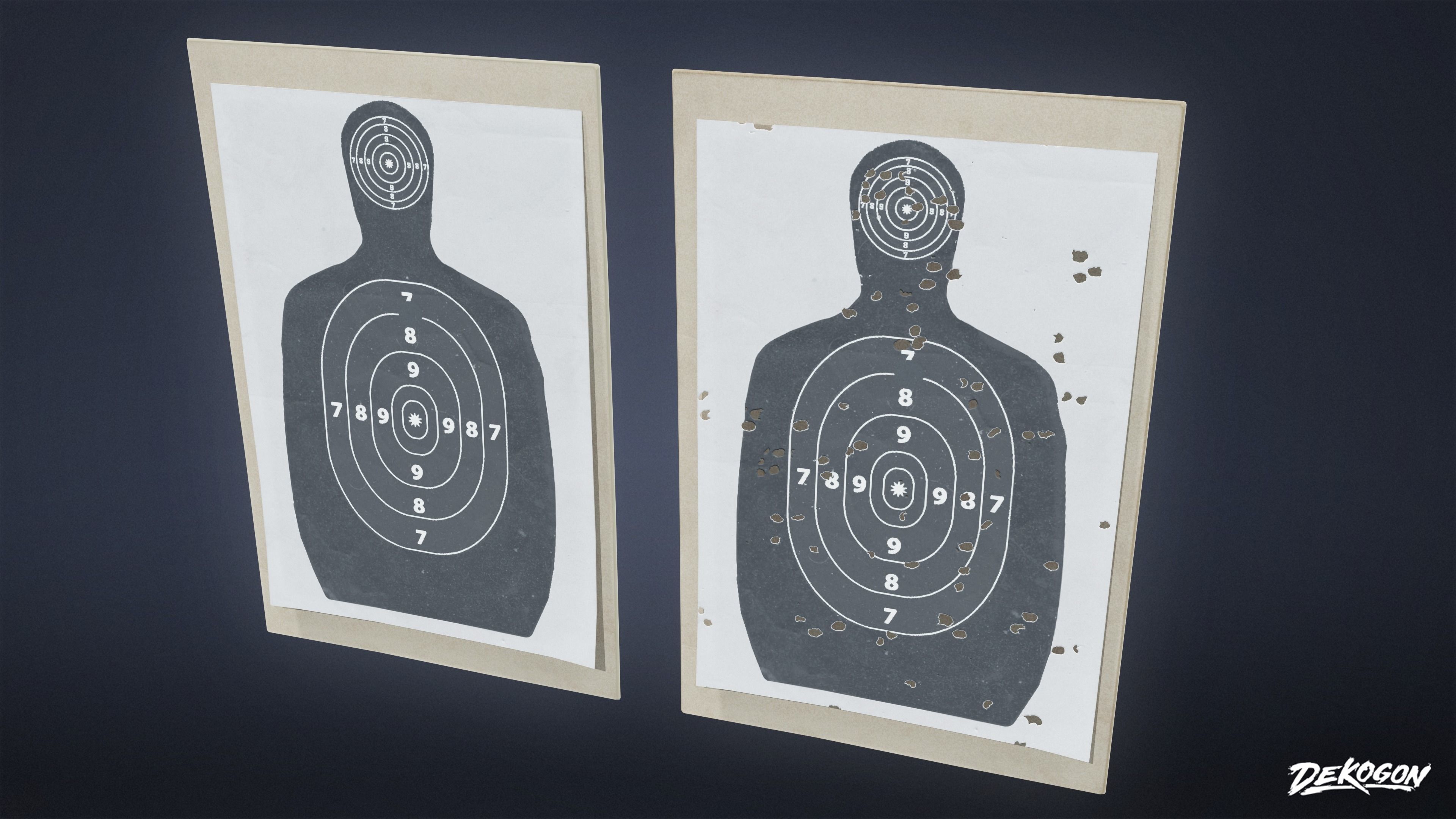 FIRING RANGE - Paper Targets 01 - LOW POLY Low-poly 3D model_5