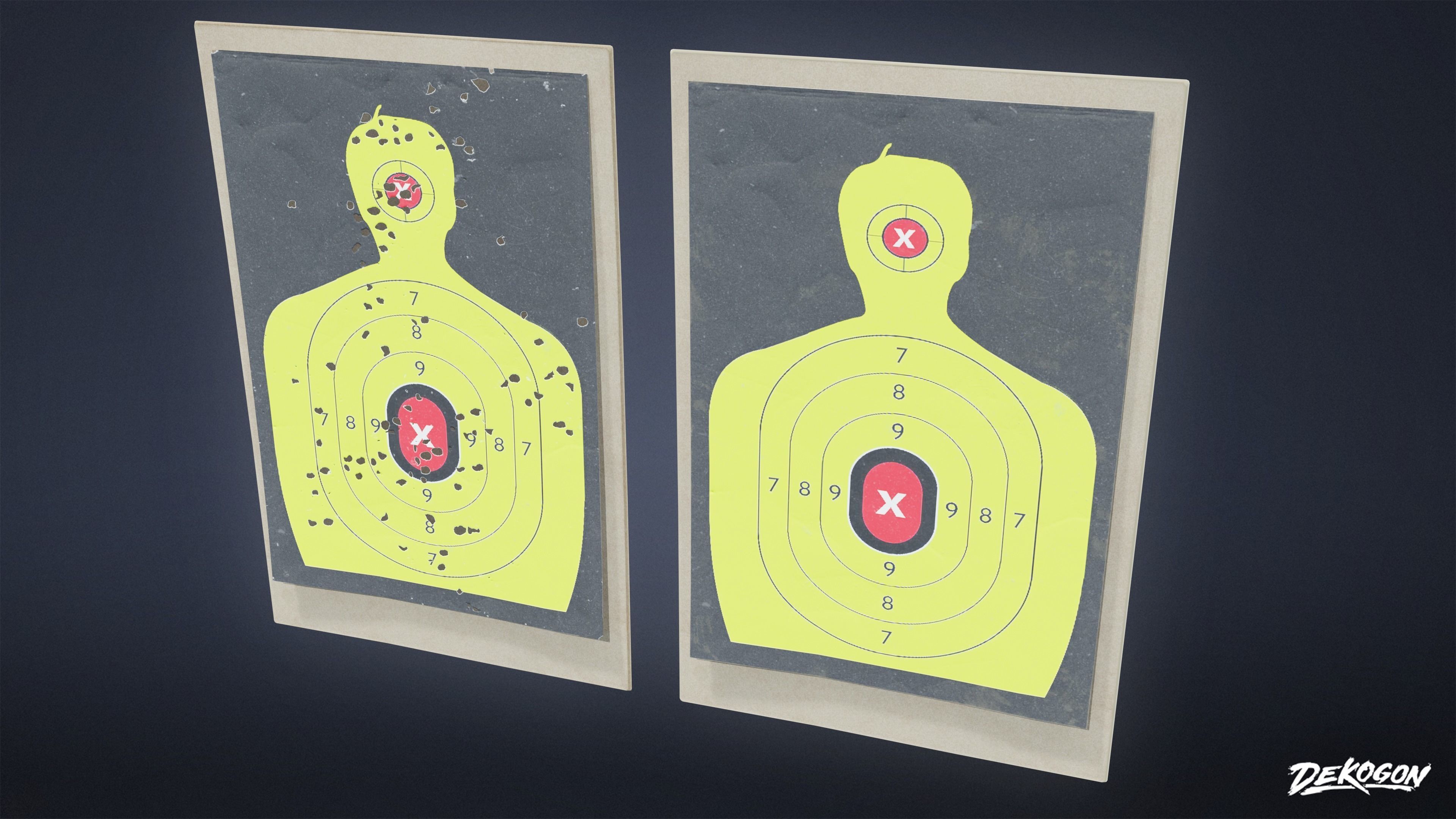 FIRING RANGE - Paper Targets 01 - LOW POLY Low-poly 3D model_3