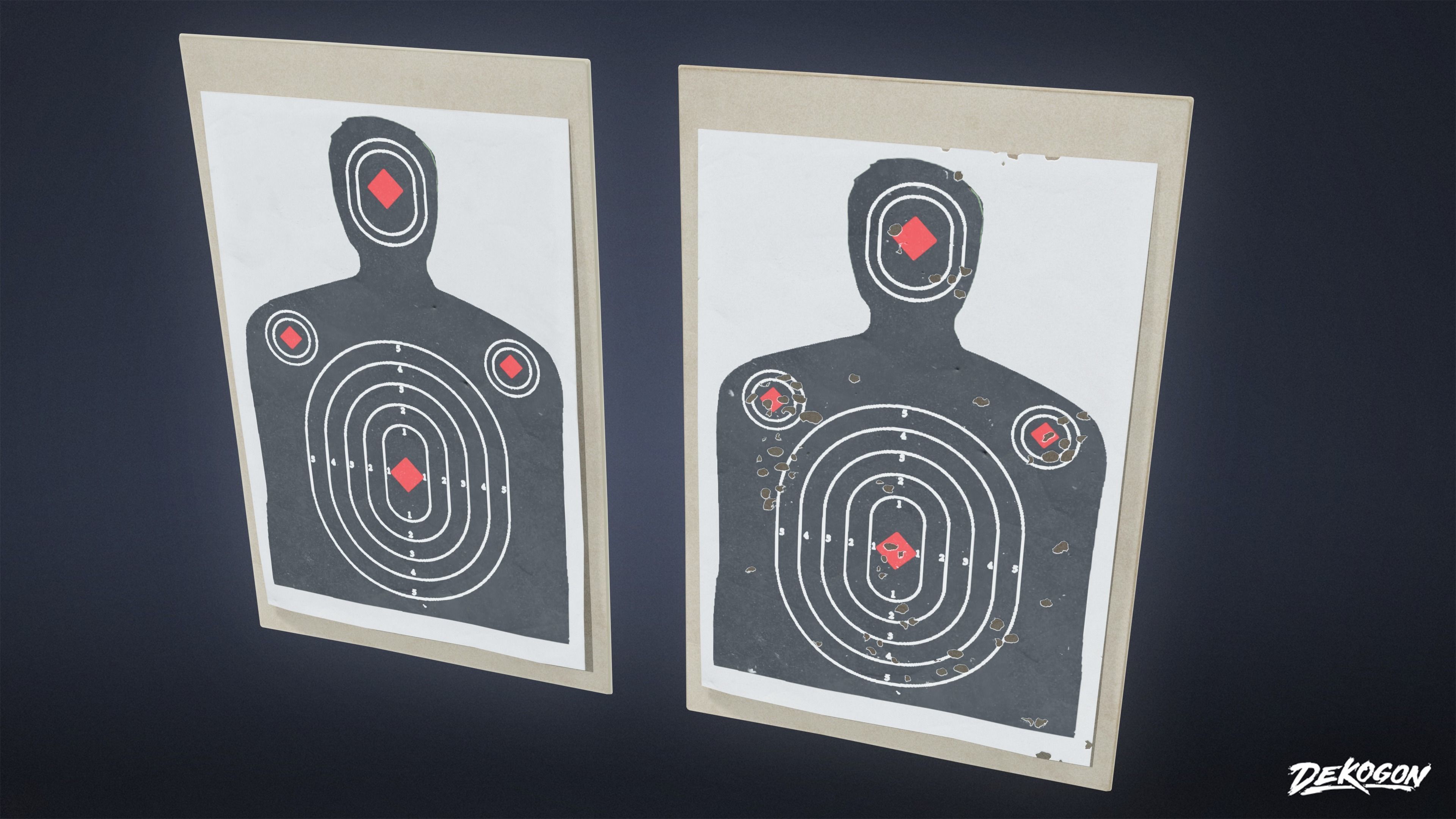FIRING RANGE - Paper Targets 01 - LOW POLY Low-poly 3D model_4